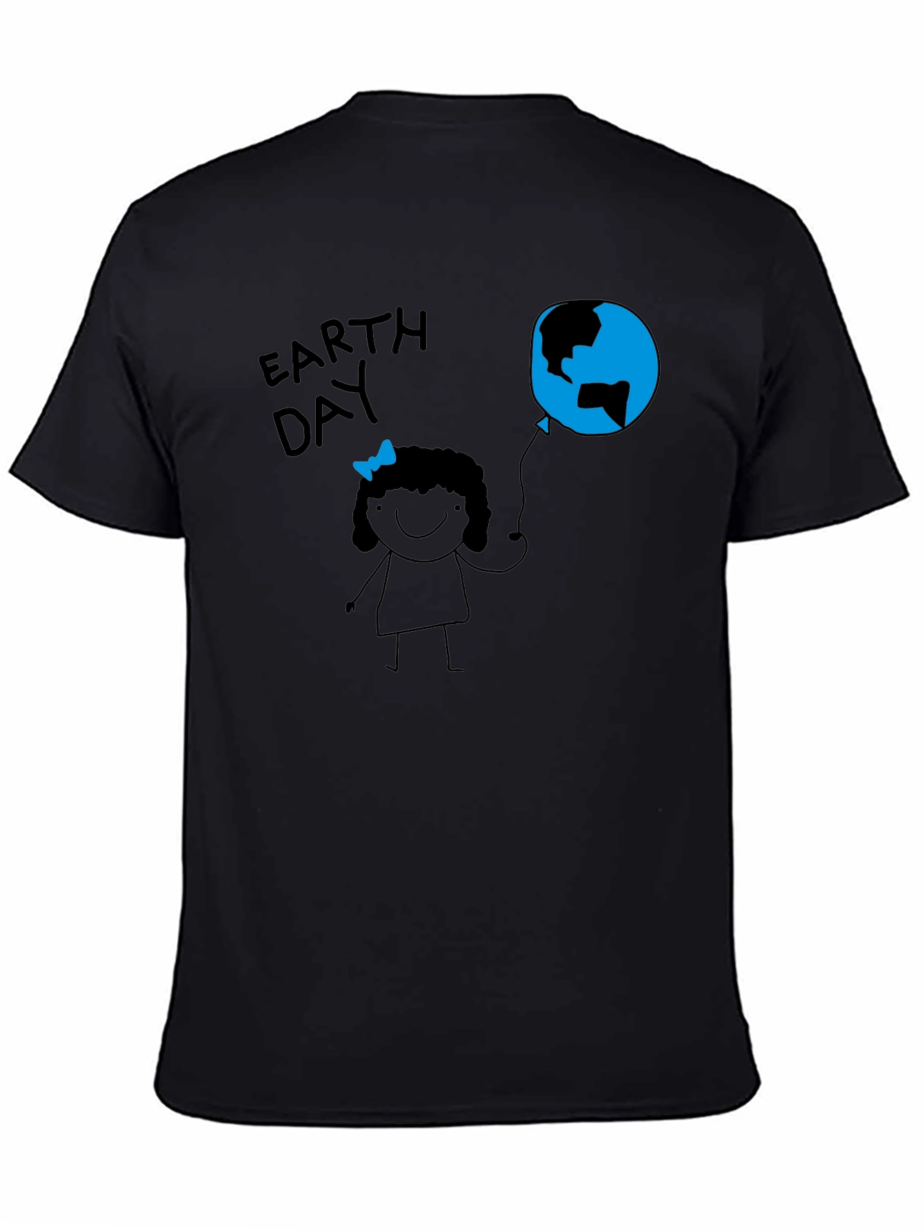 Earth Day Girl Black T-Shirt