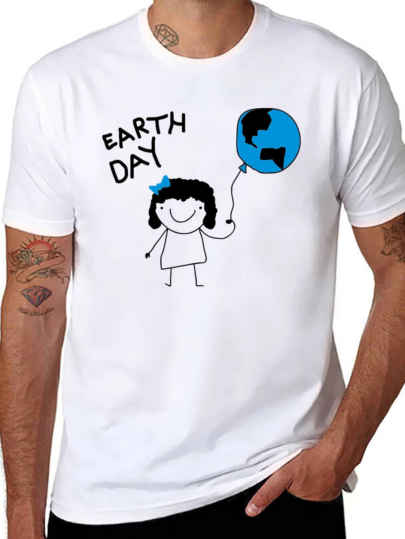 Earth Day Girl Black T-Shirt