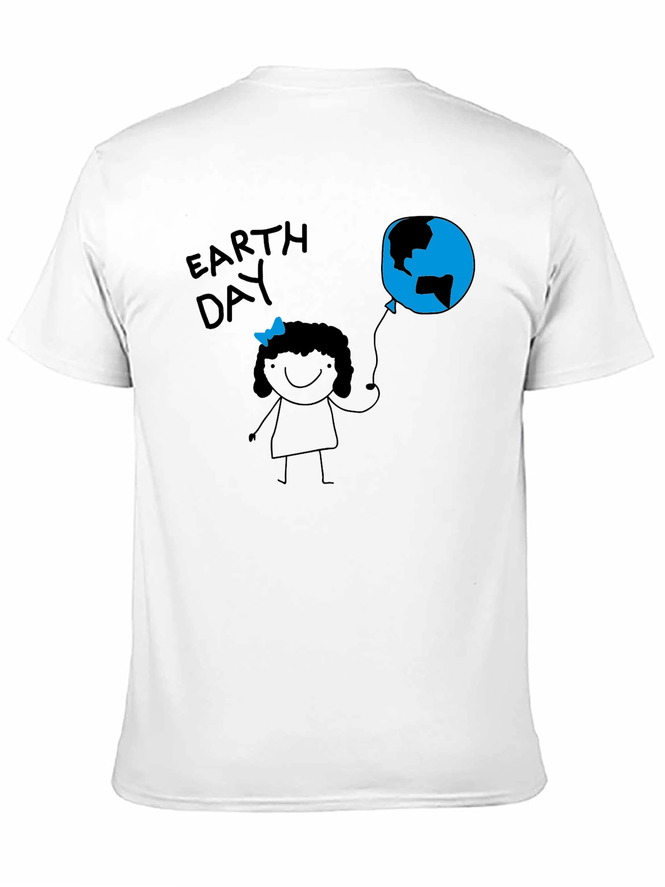 Earth Day Girl Black T-Shirt
