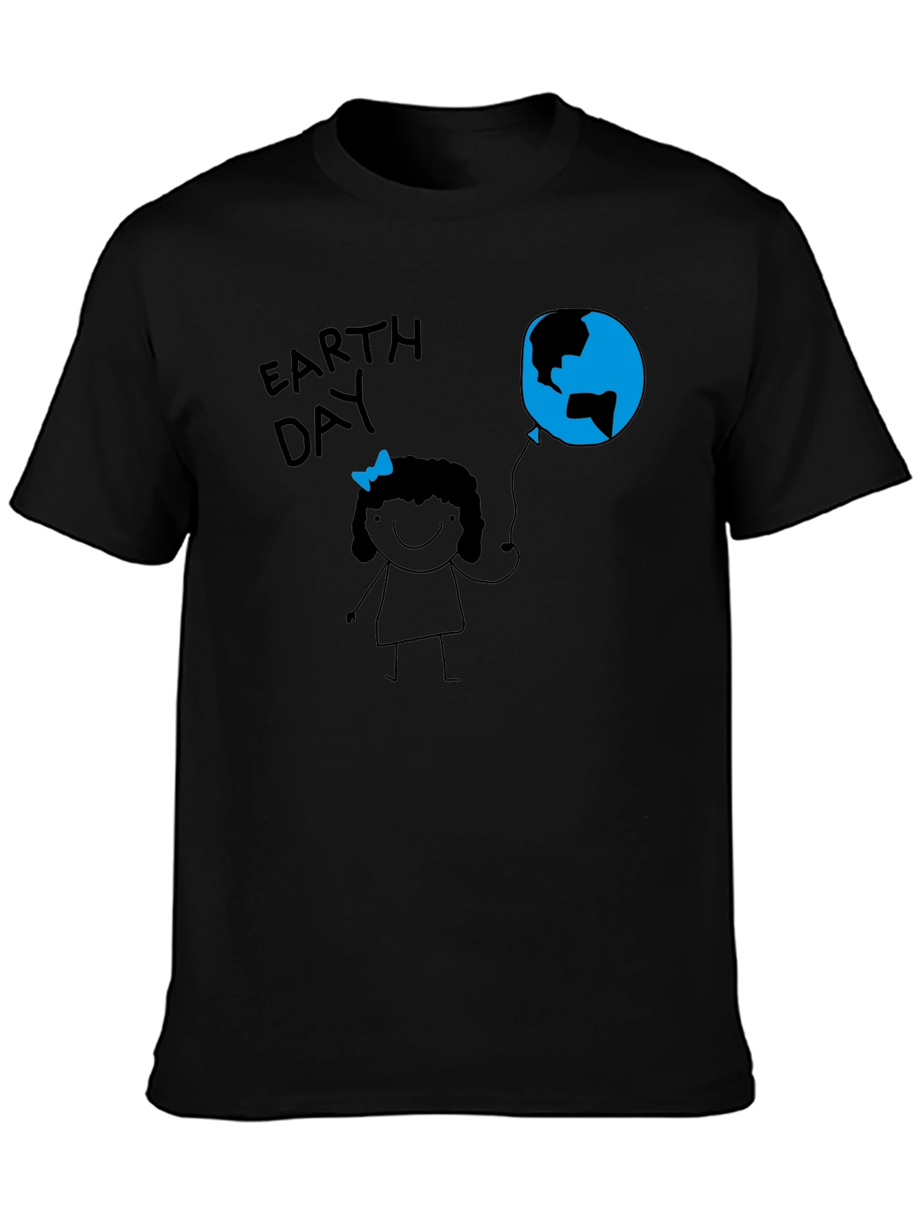 Earth Day Girl Black T-Shirt