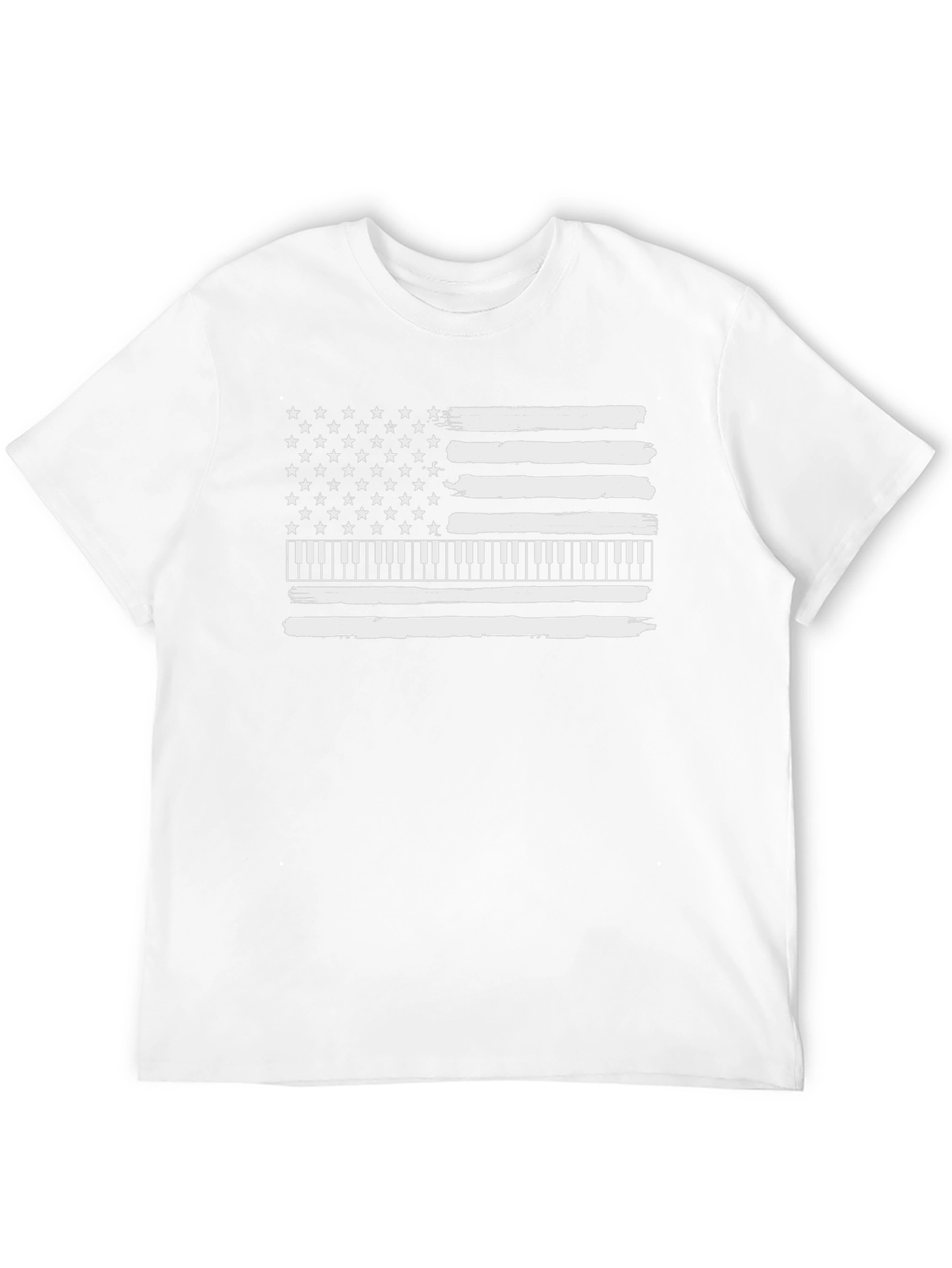 Piano American Flag Mens Graphic Tee