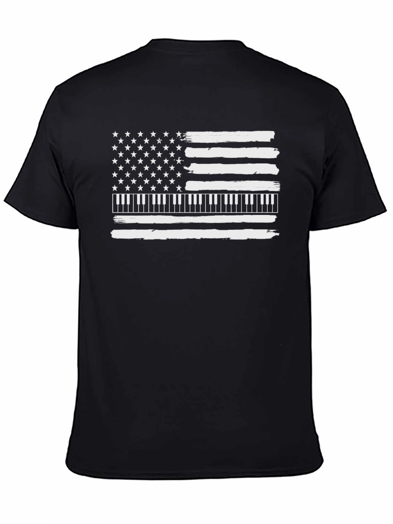 Piano American Flag Mens Graphic Tee
