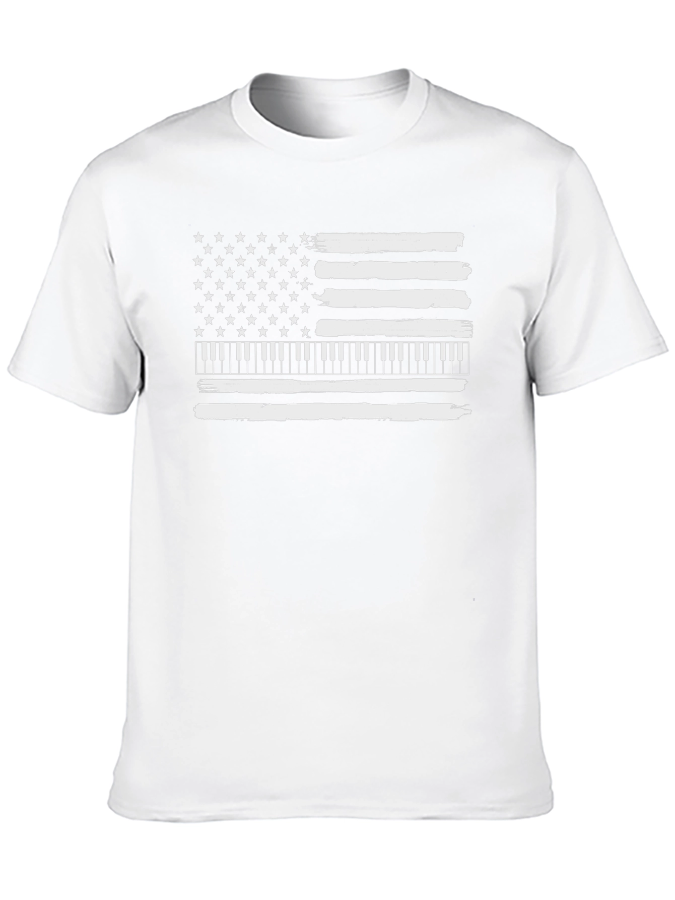 Piano American Flag Mens Graphic Tee