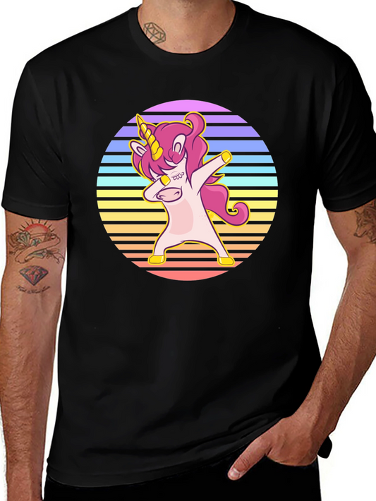 Unicorn Dabbing Graphic Tee - Black T-Shirt