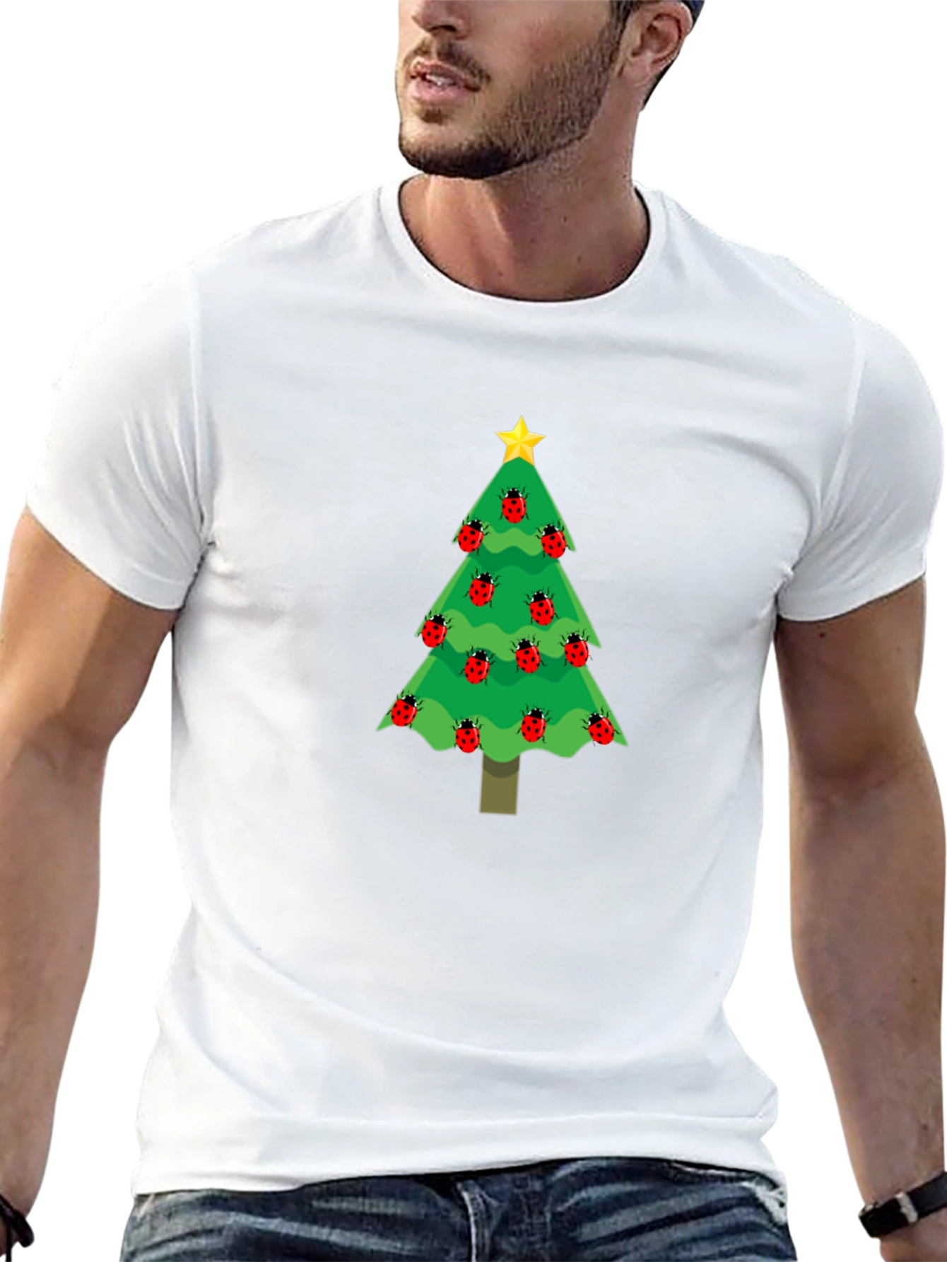 Christmas Tree Ladybug T-Shirt - Holiday Apparel