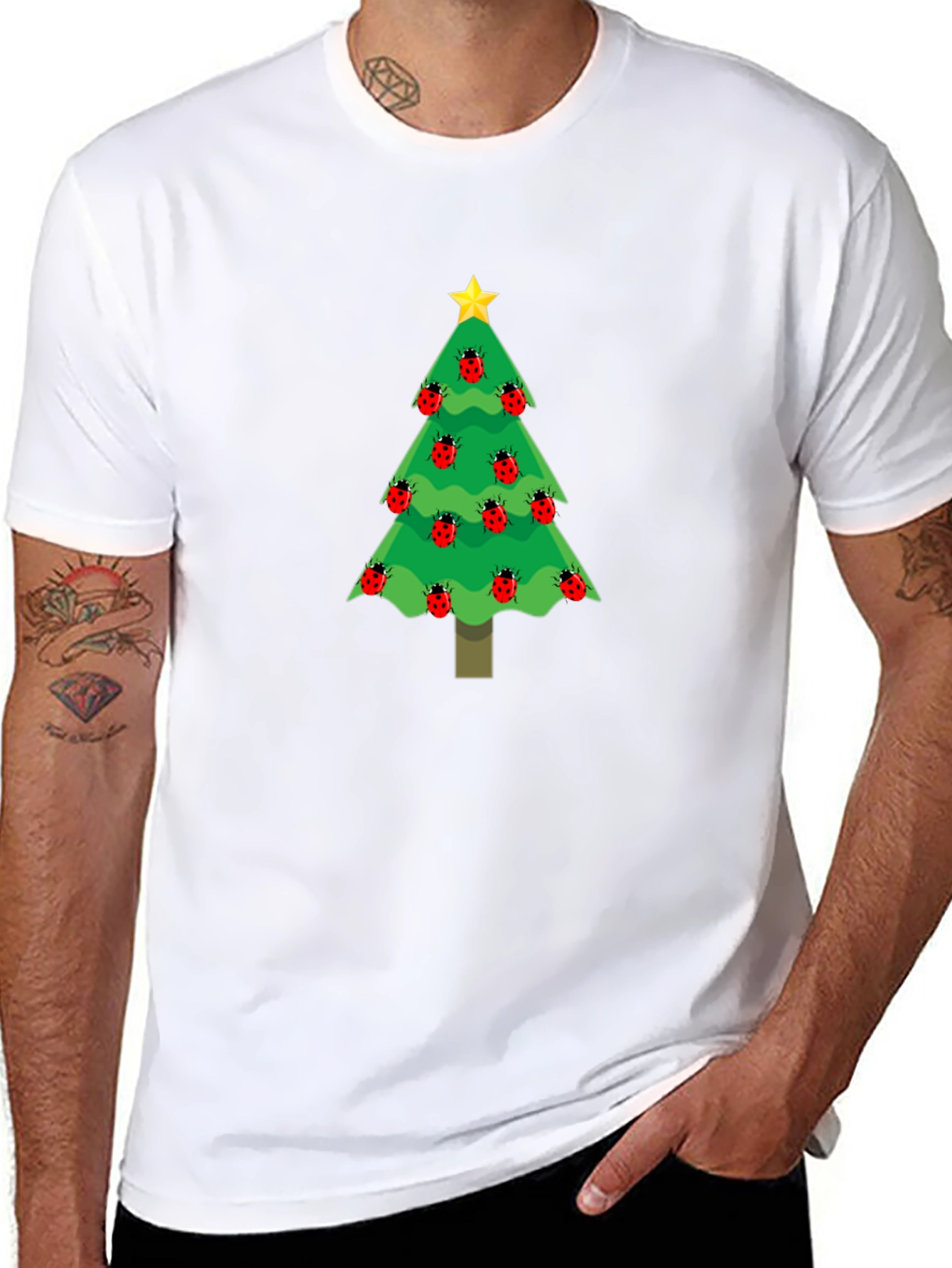 Christmas Tree Ladybug T-Shirt - Holiday Apparel