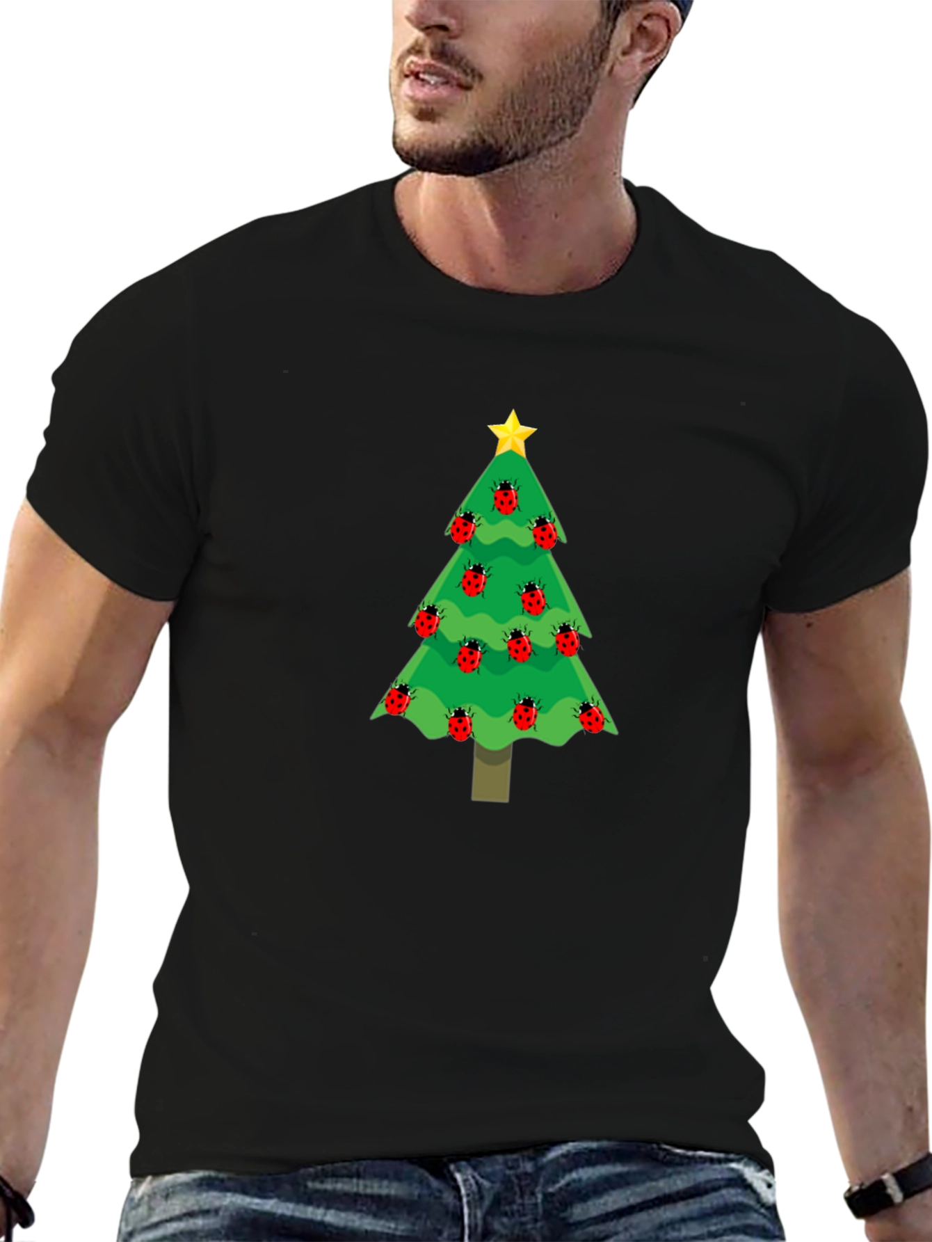 Christmas Tree Ladybug T-Shirt - Holiday Apparel