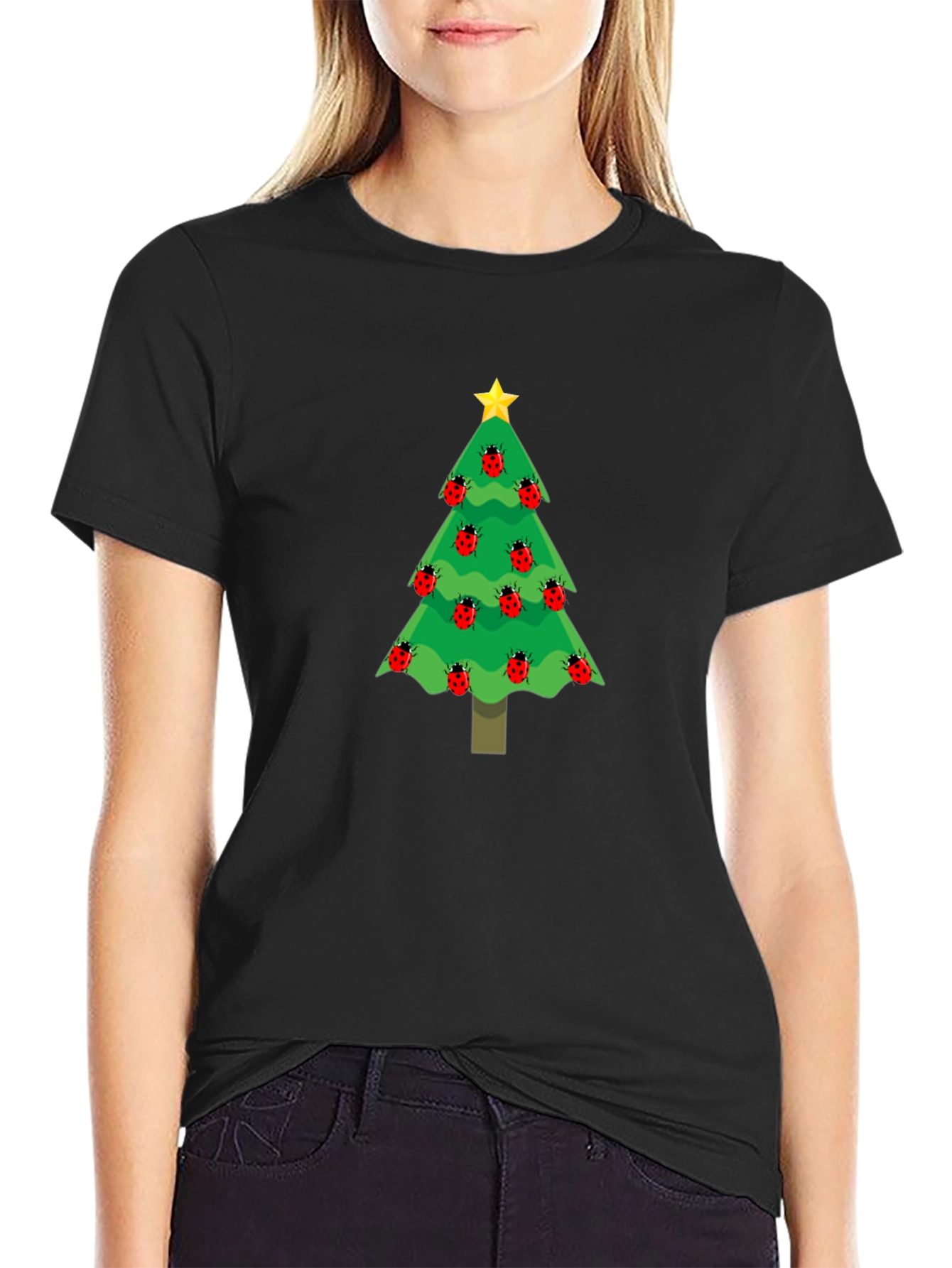 Christmas Tree Ladybug T-Shirt - Holiday Apparel