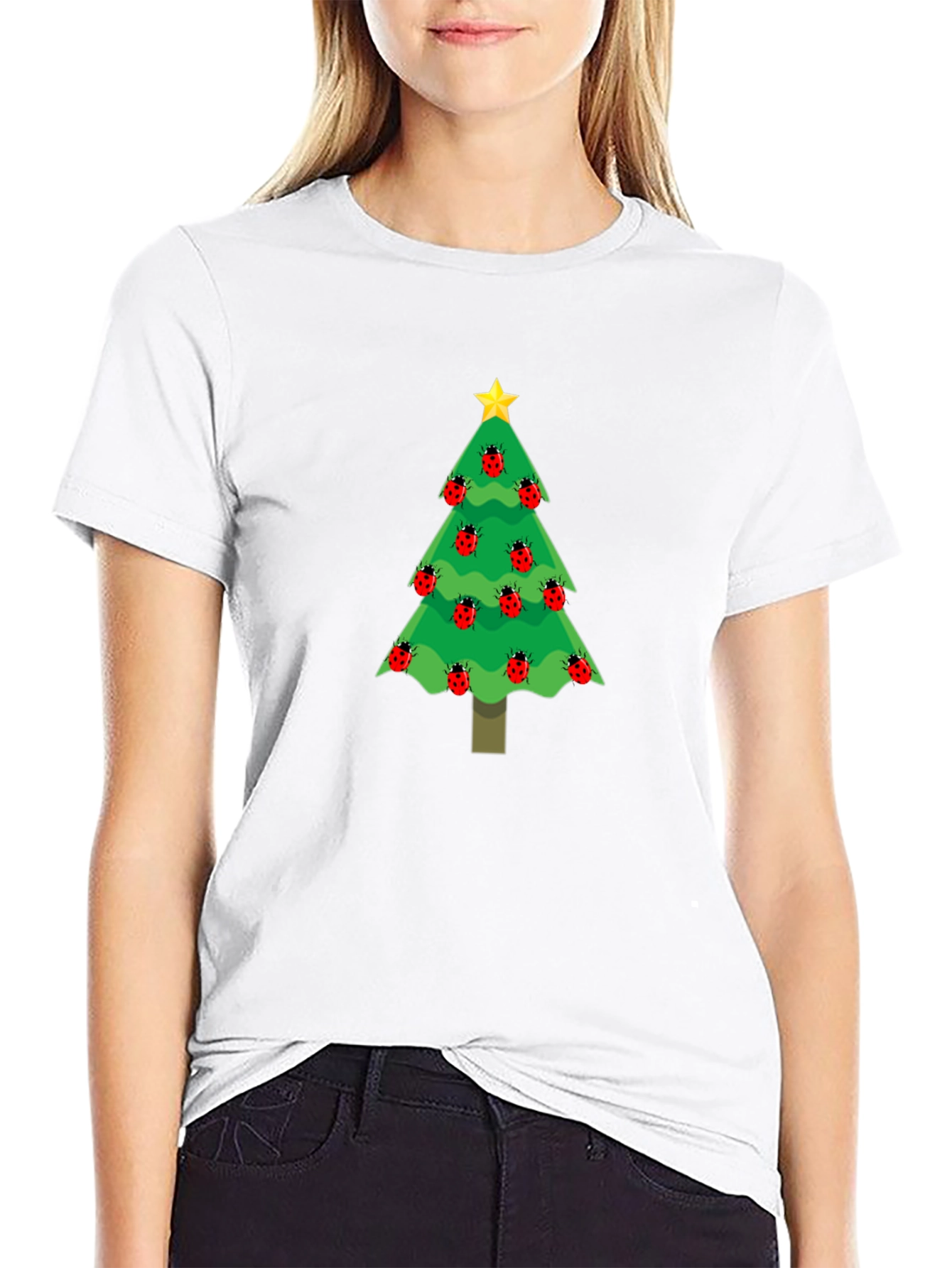 Christmas Tree Ladybug T-Shirt - Holiday Apparel