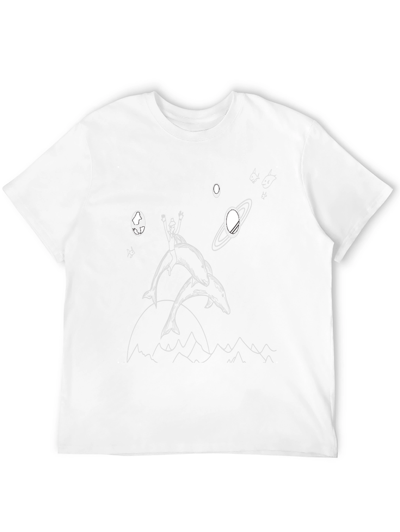 Dolphin Rider Graphic Tee - Black Cotton T-Shirt