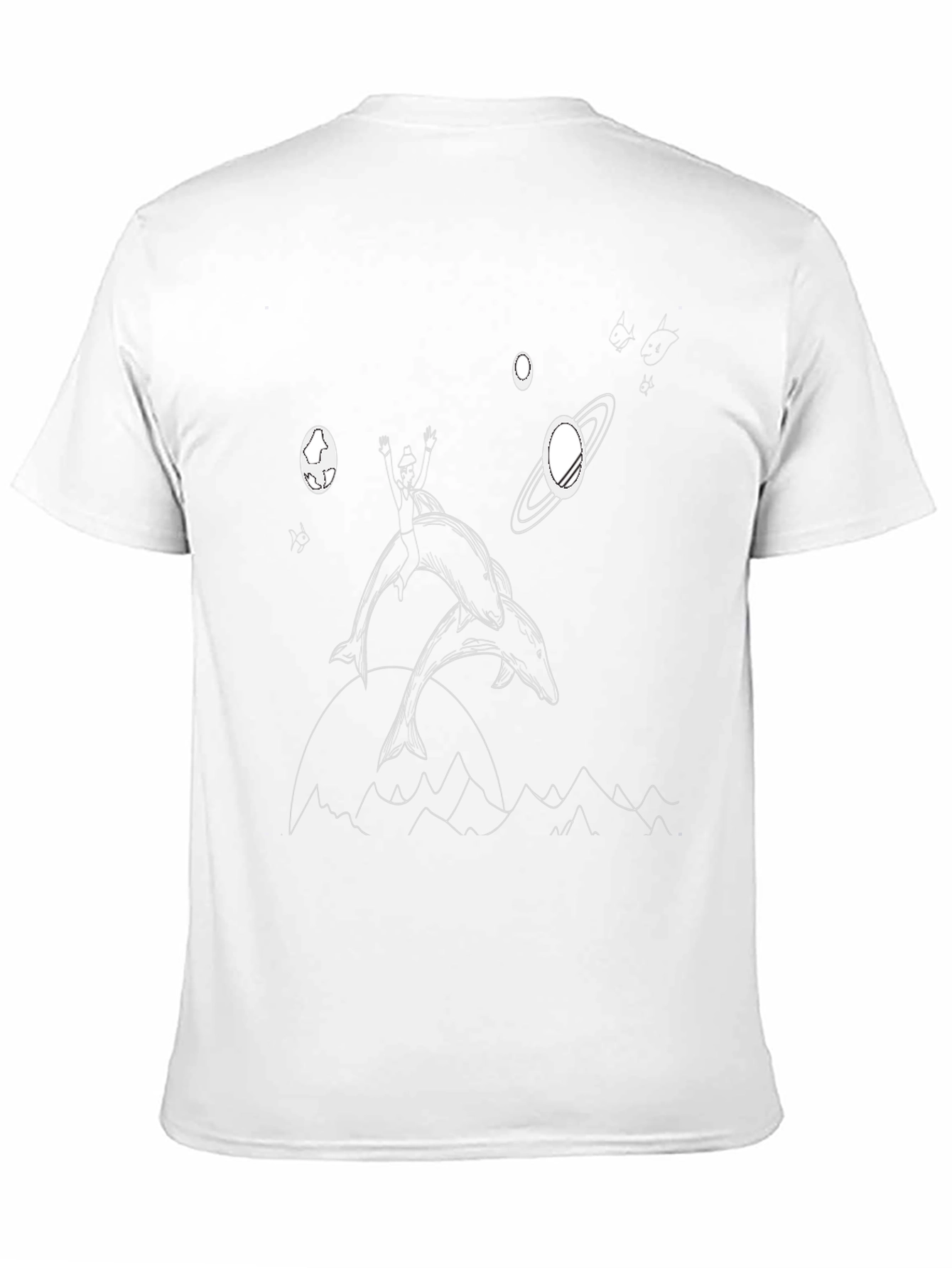 Dolphin Rider Graphic Tee - Black Cotton T-Shirt