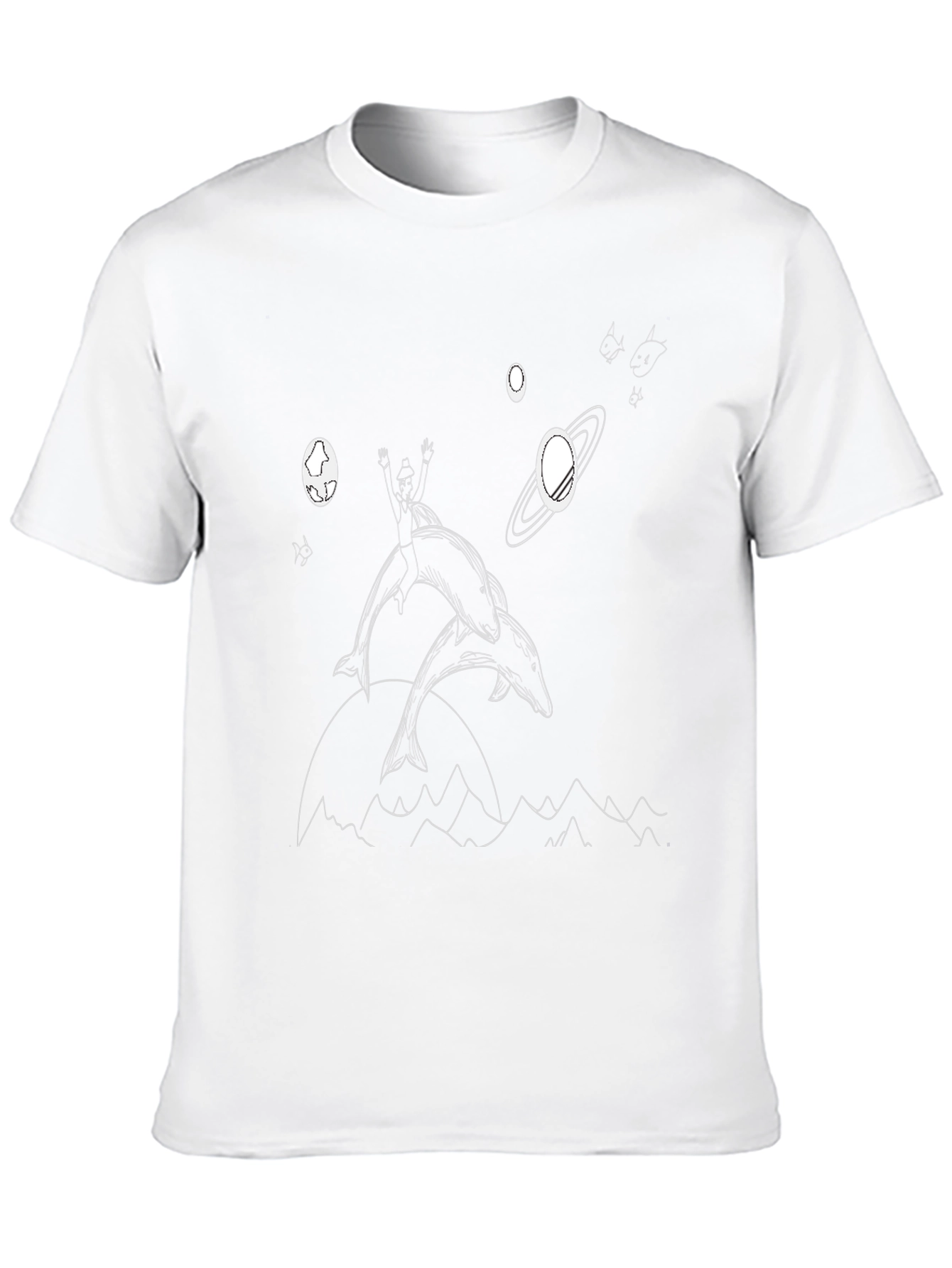 Dolphin Rider Graphic Tee - Black Cotton T-Shirt