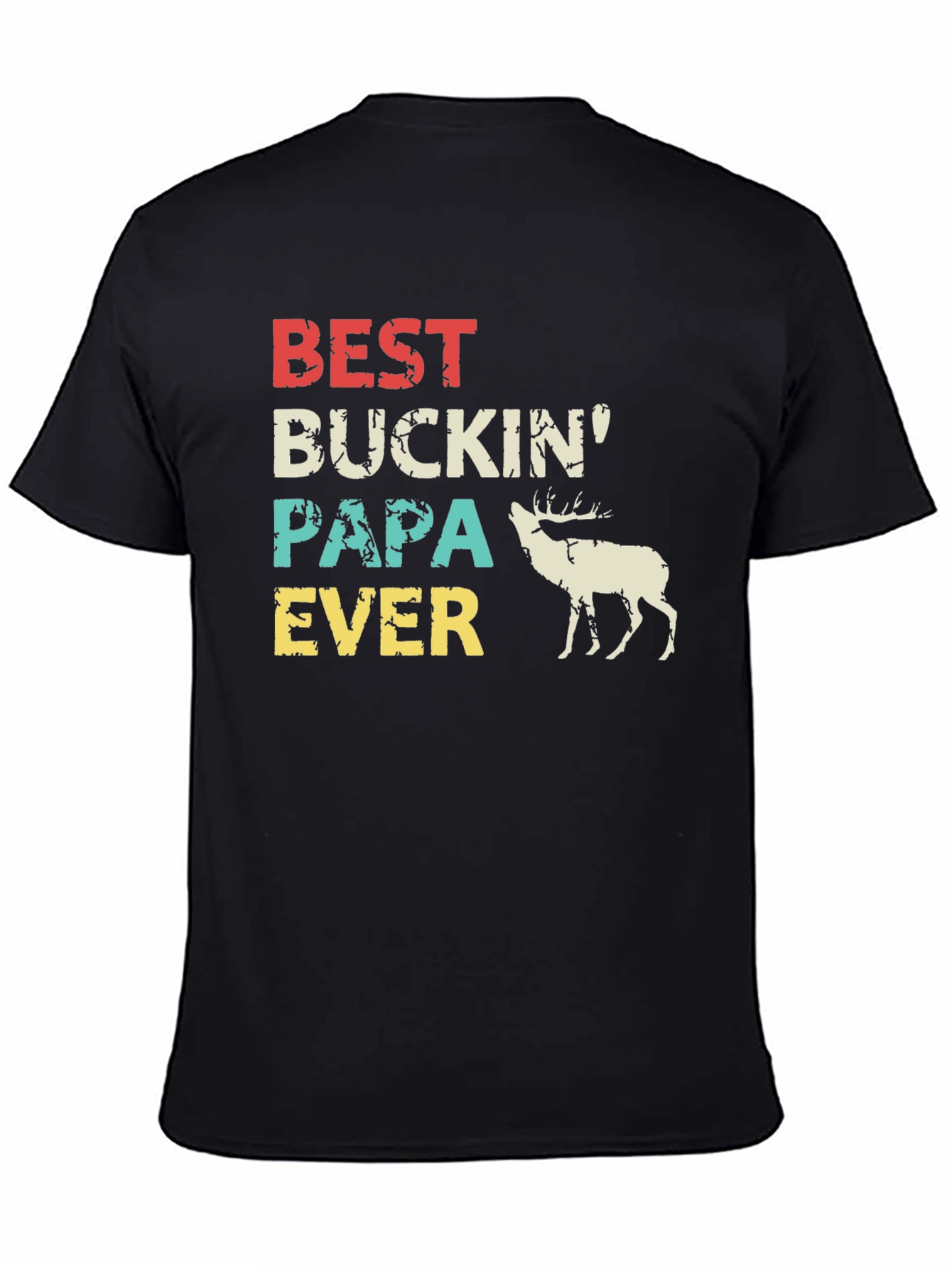 Best Buckin Papa Ever Deer Graphic T-Shirt