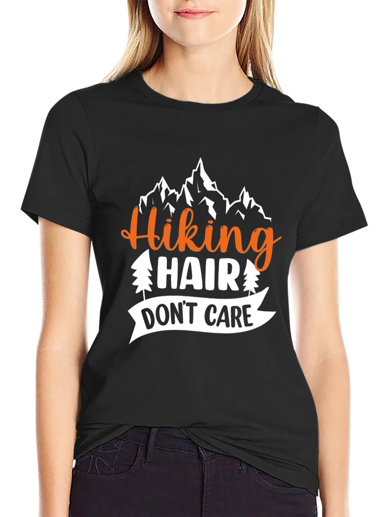 Hiking Hair Dont Care Graphic T-Shirt
