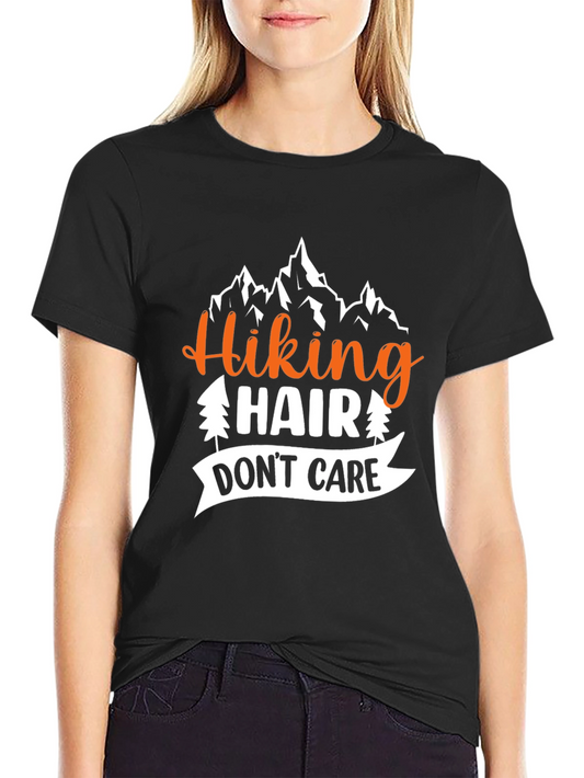 Hiking Hair Dont Care Graphic T-Shirt