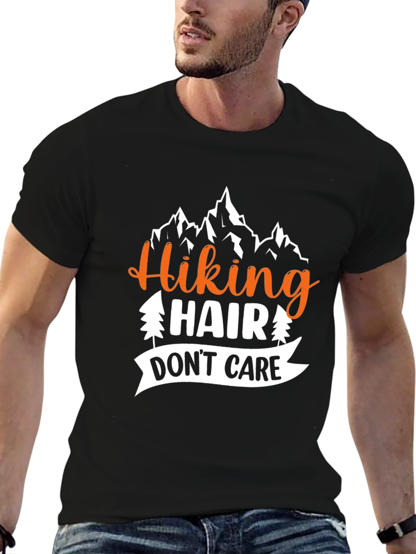 Hiking Hair Dont Care Graphic T-Shirt