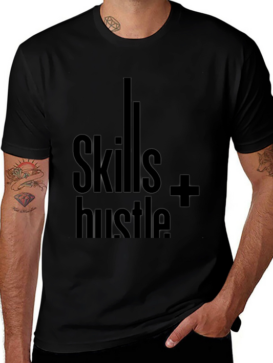 Skills + Hustle Graphic Tee - Black Cotton