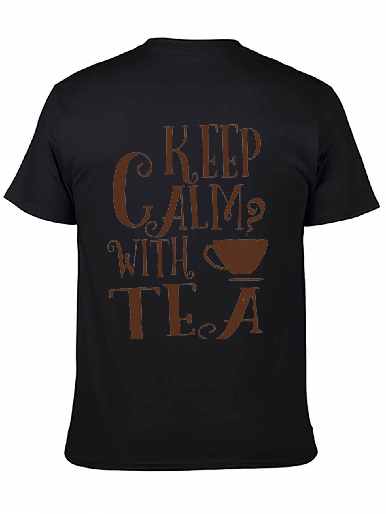 Keep Calm With Tea Black Graphic T-Shirt