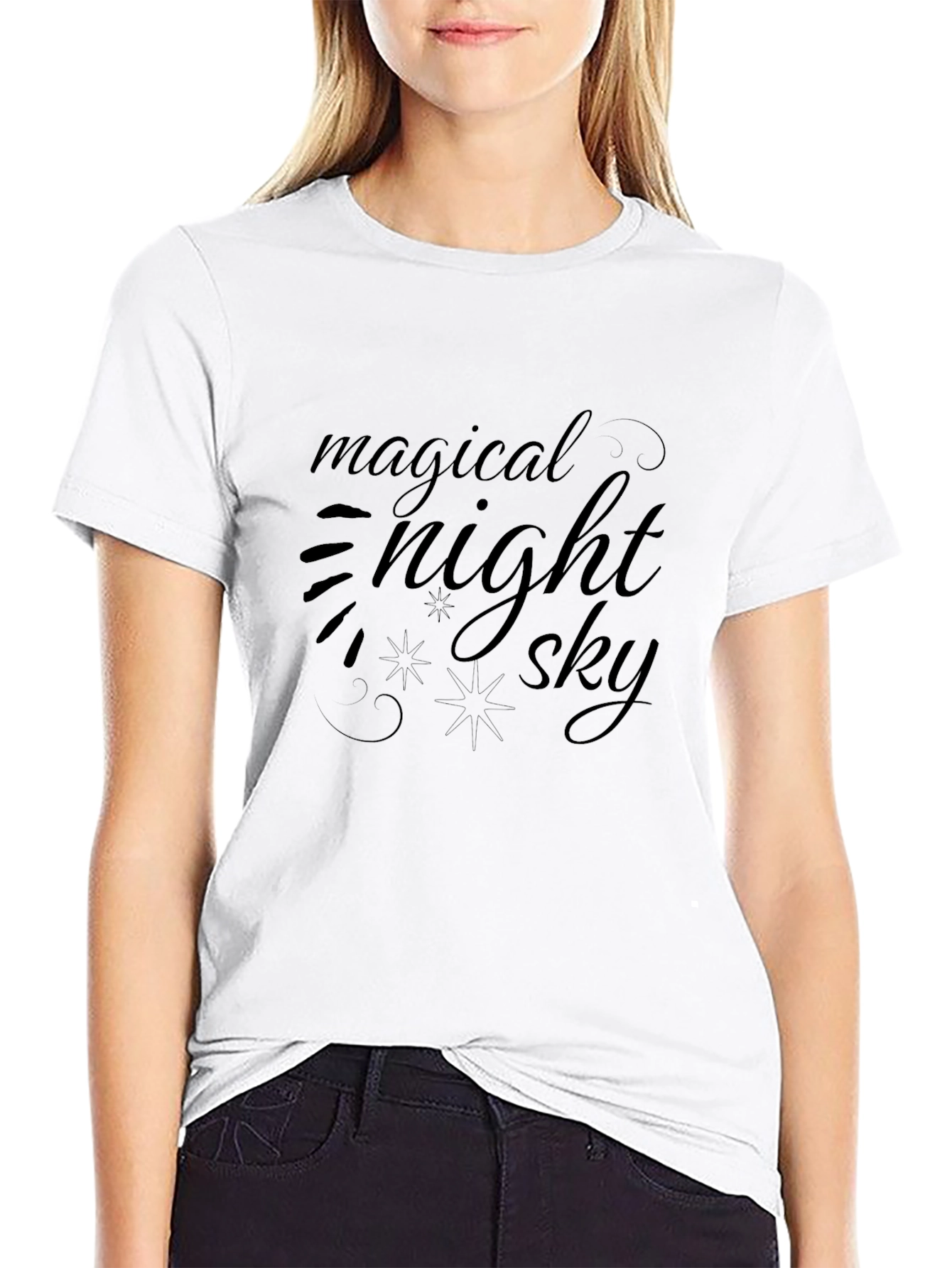 Magical Night Sky Black T-Shirt