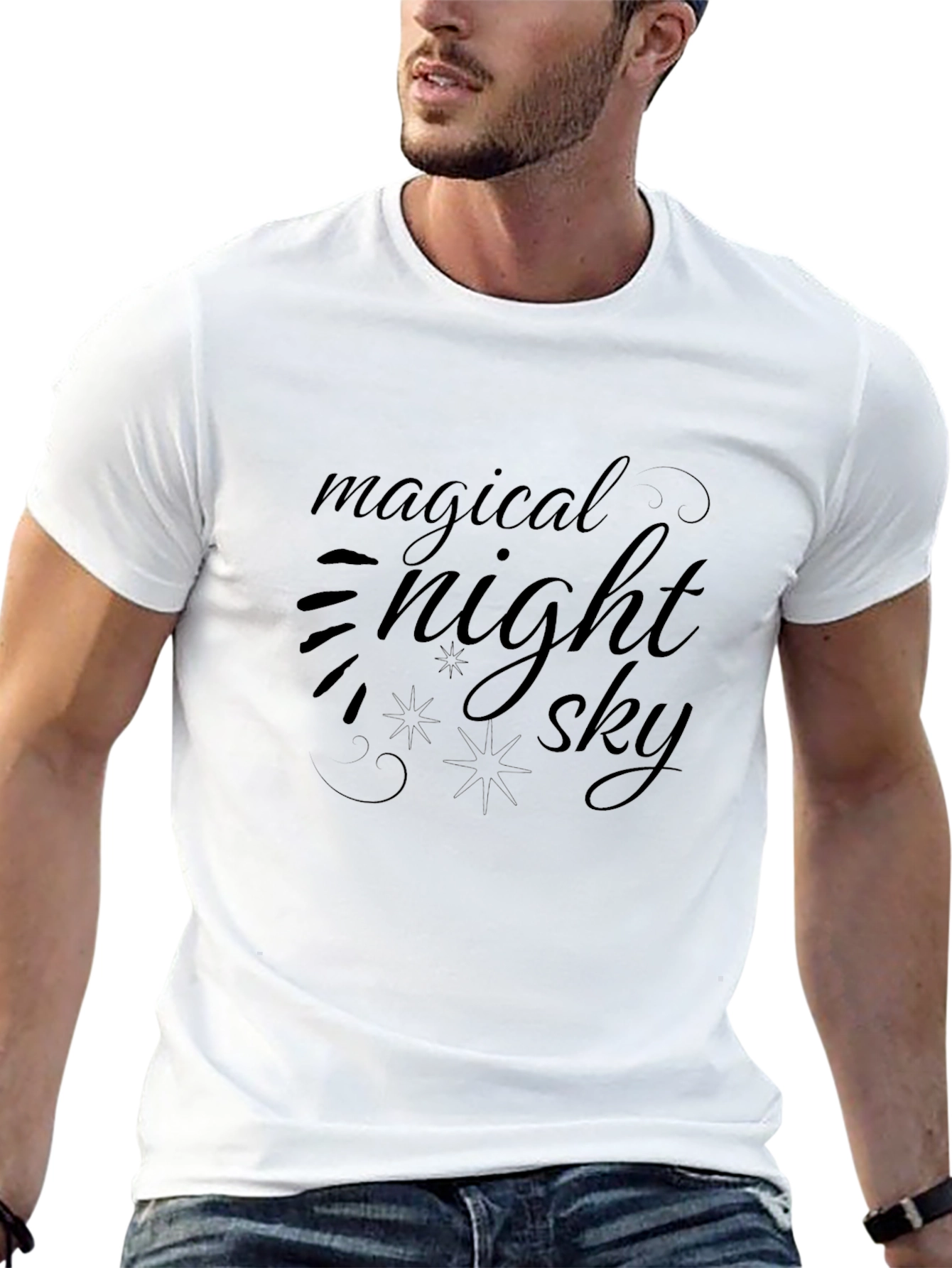 Magical Night Sky Black T-Shirt