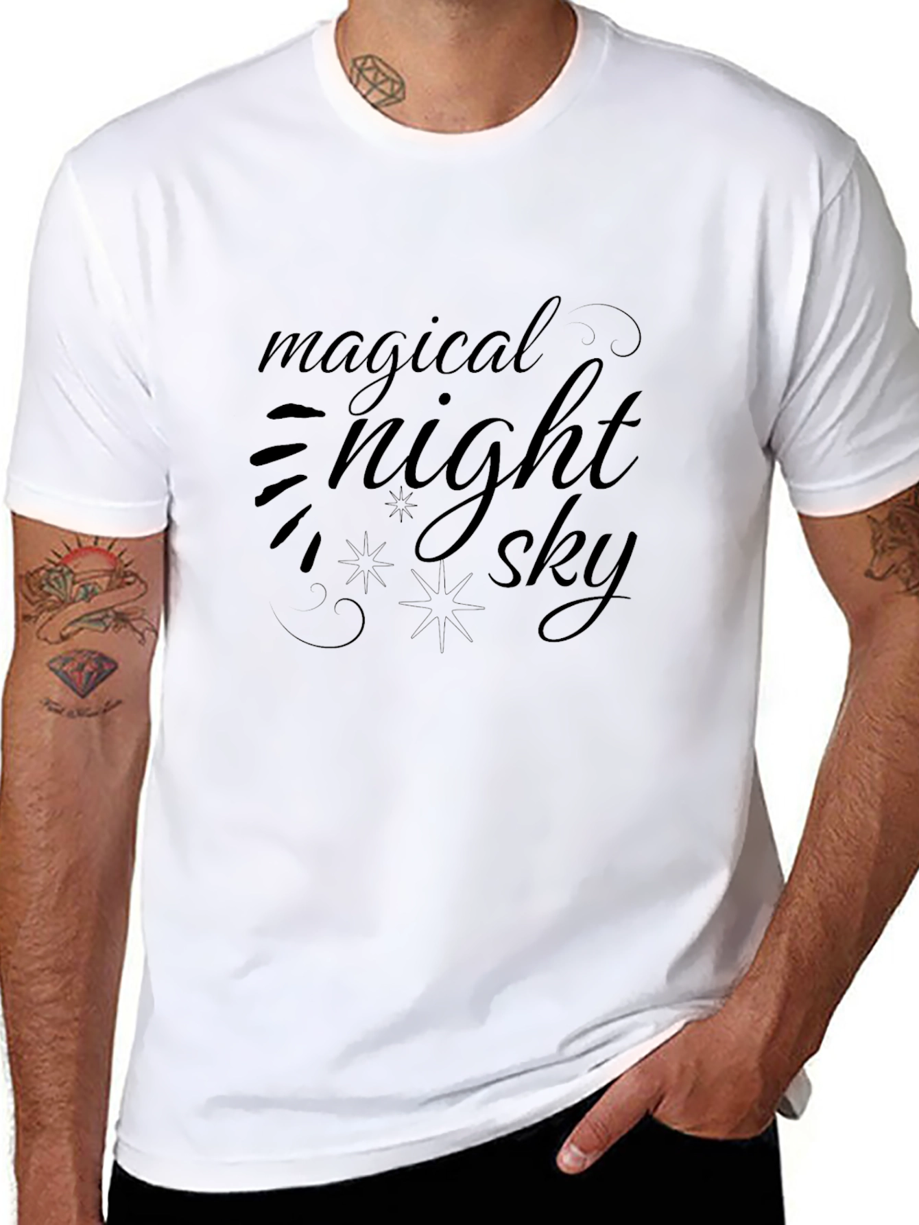 Magical Night Sky Black T-Shirt
