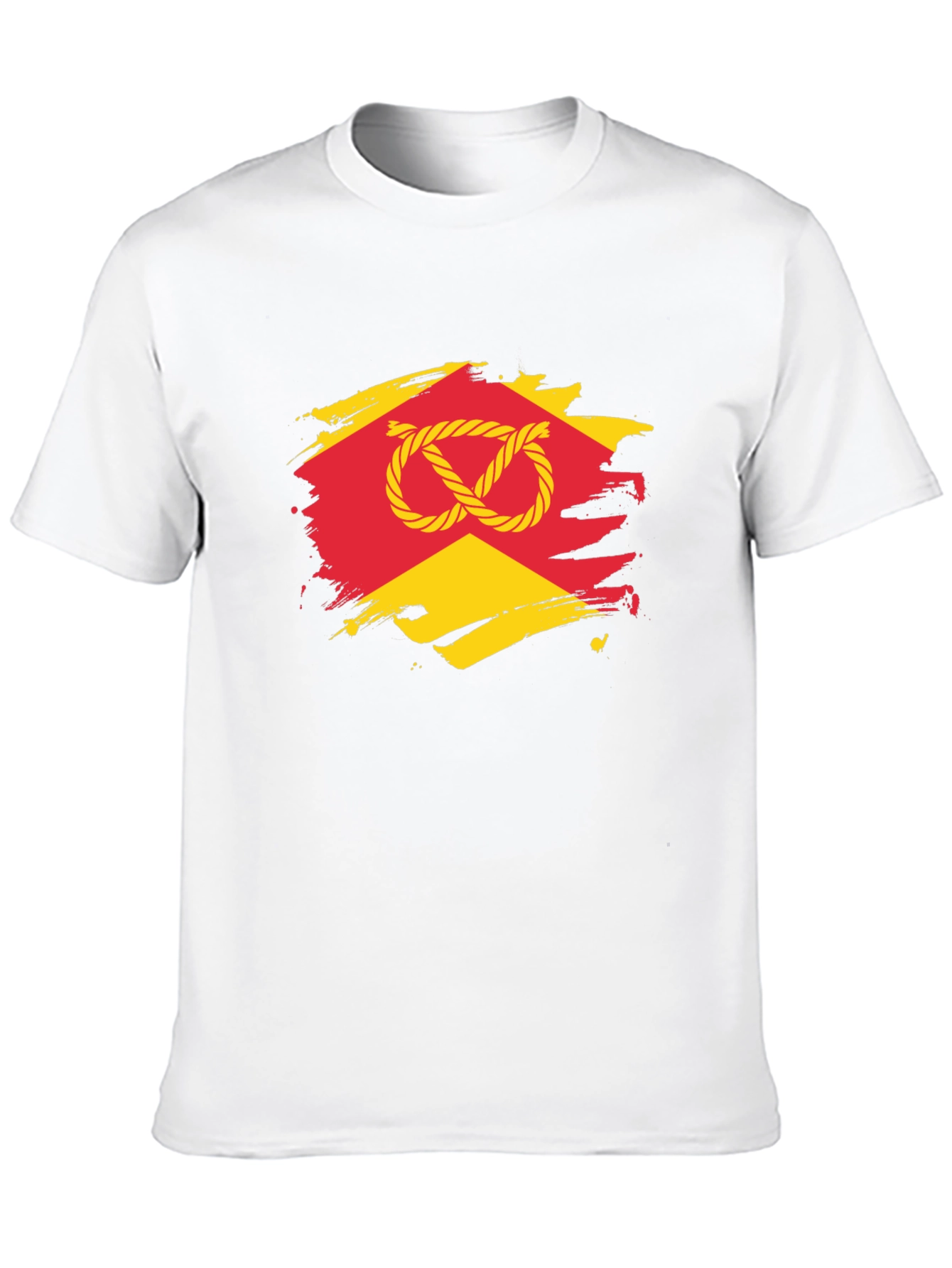 Knot Graphic T-Shirt - Red & Yellow Design
