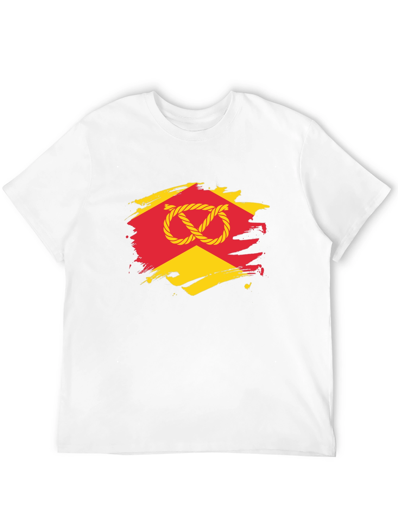 Knot Graphic T-Shirt - Red & Yellow Design