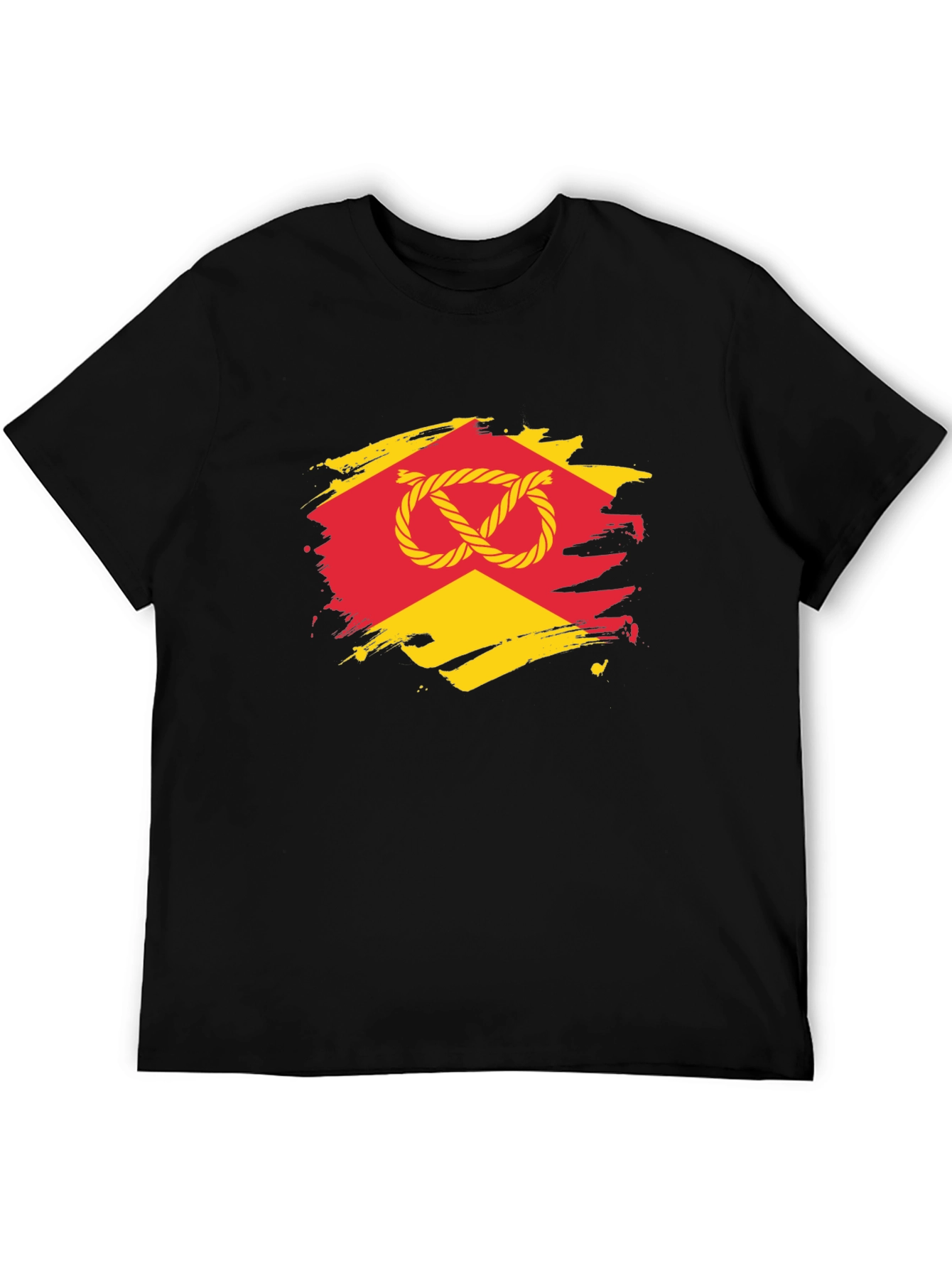 Knot Graphic T-Shirt - Red & Yellow Design