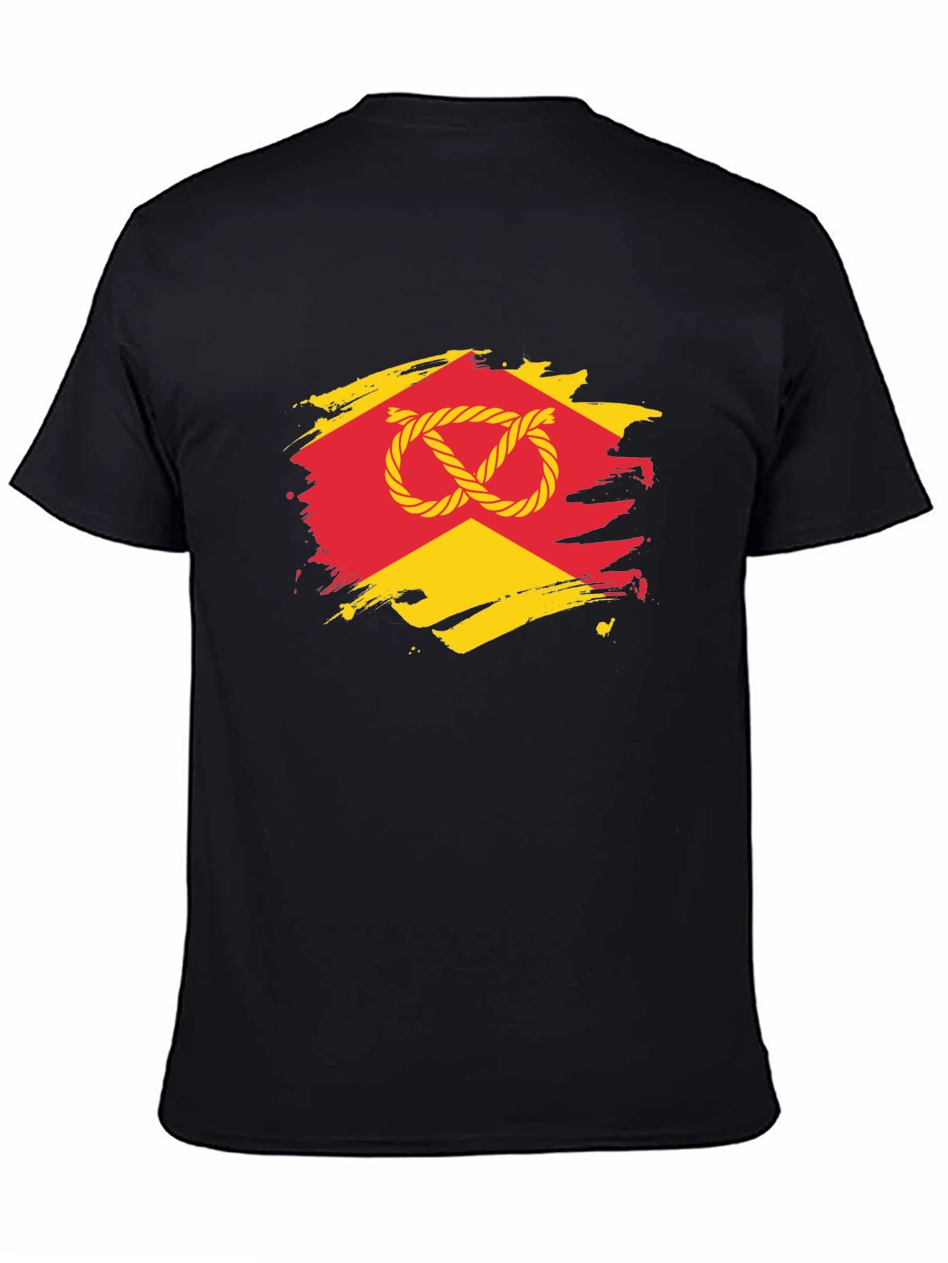 Knot Graphic T-Shirt - Red & Yellow Design