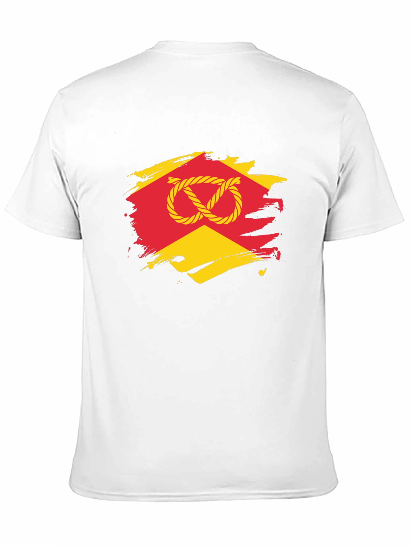 Knot Graphic T-Shirt - Red & Yellow Design