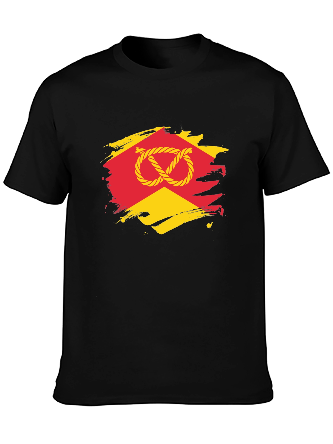 Knot Graphic T-Shirt - Red & Yellow Design