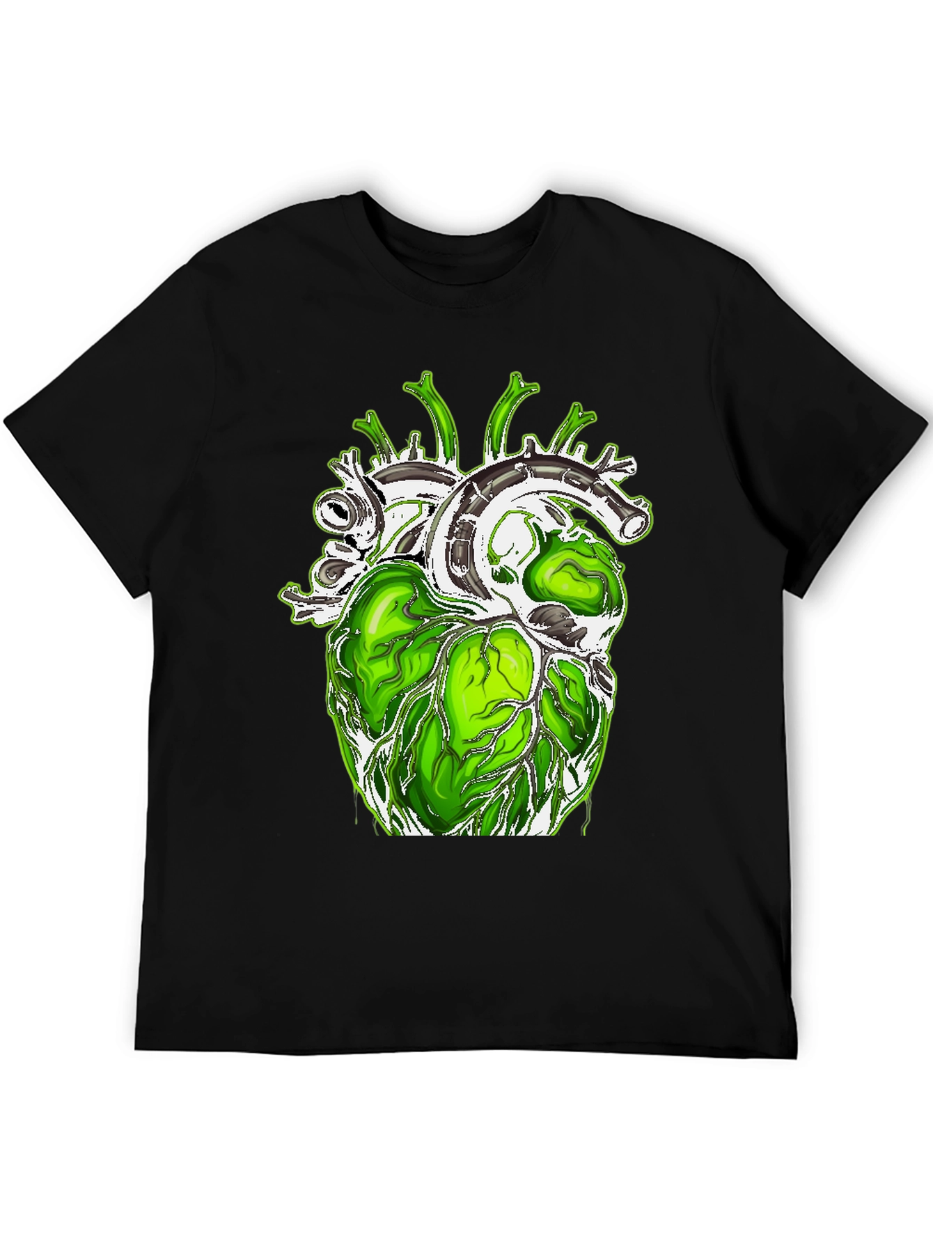 Green Anatomical Heart Graphic Tee - Unique Design!