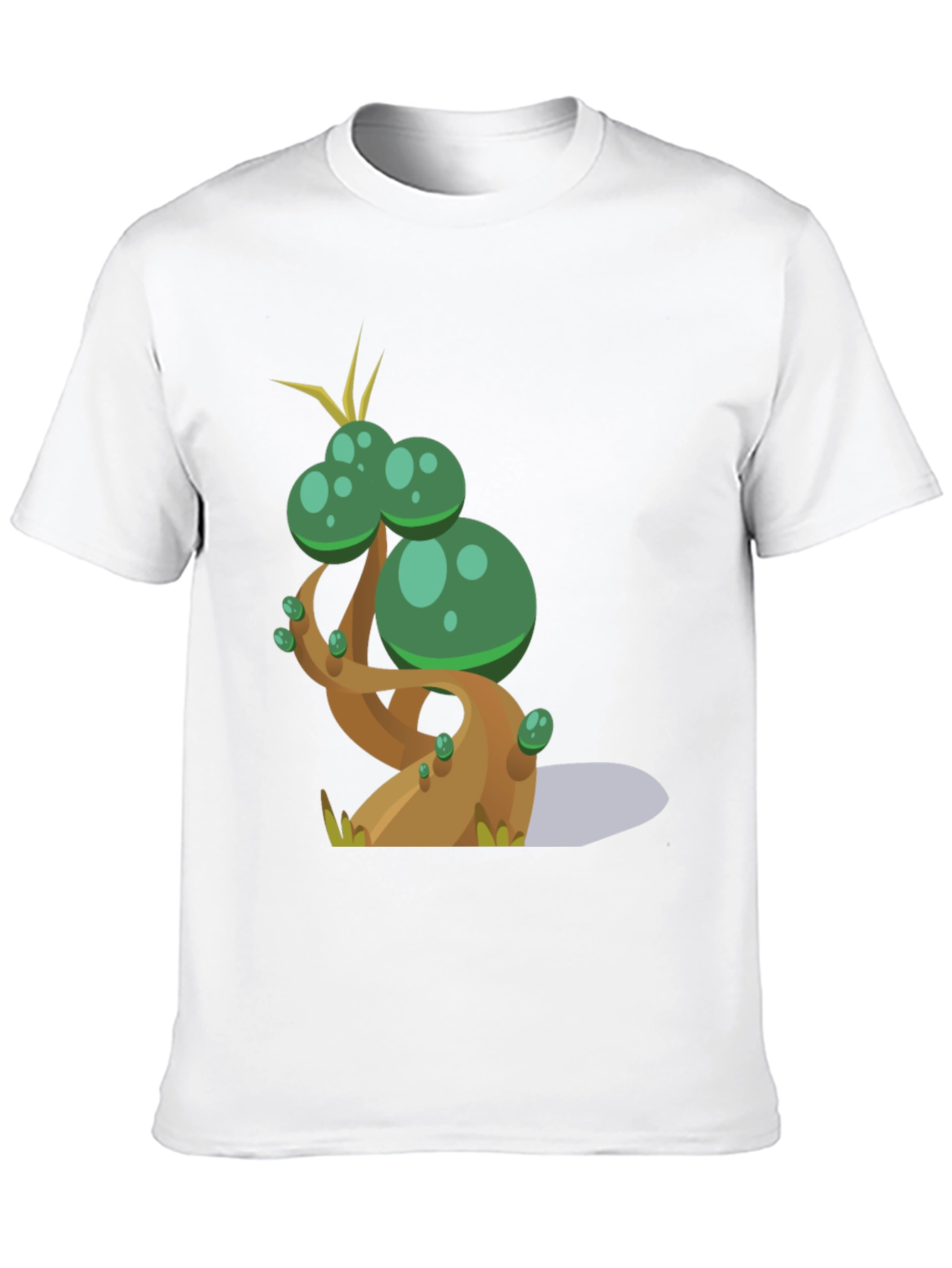 Cartoon Tree Graphic Tee - Black Cotton Blend T-Shirt