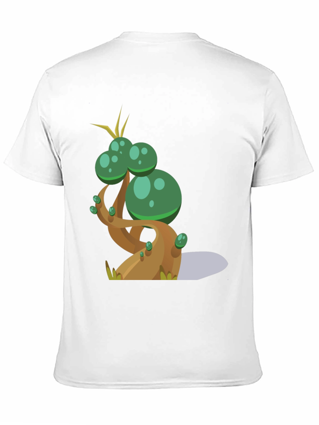 Cartoon Tree Graphic Tee - Black Cotton Blend T-Shirt