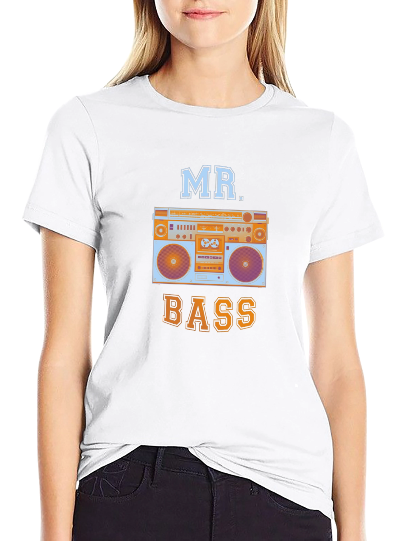 Mr. Bass Boombox Graphic Tee - Retro Style