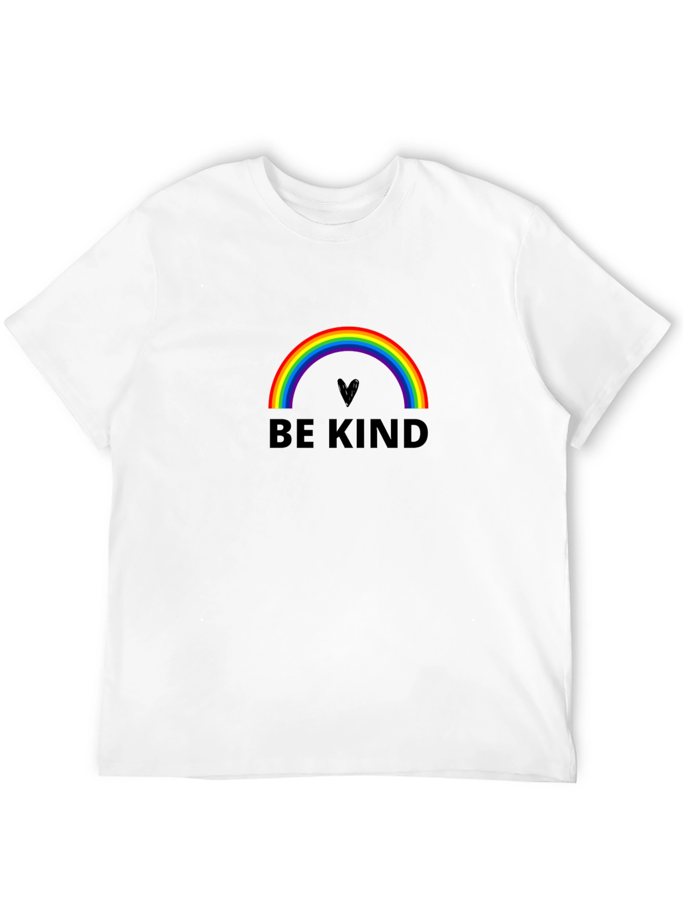 Be Kind Rainbow Graphic Tee - Black