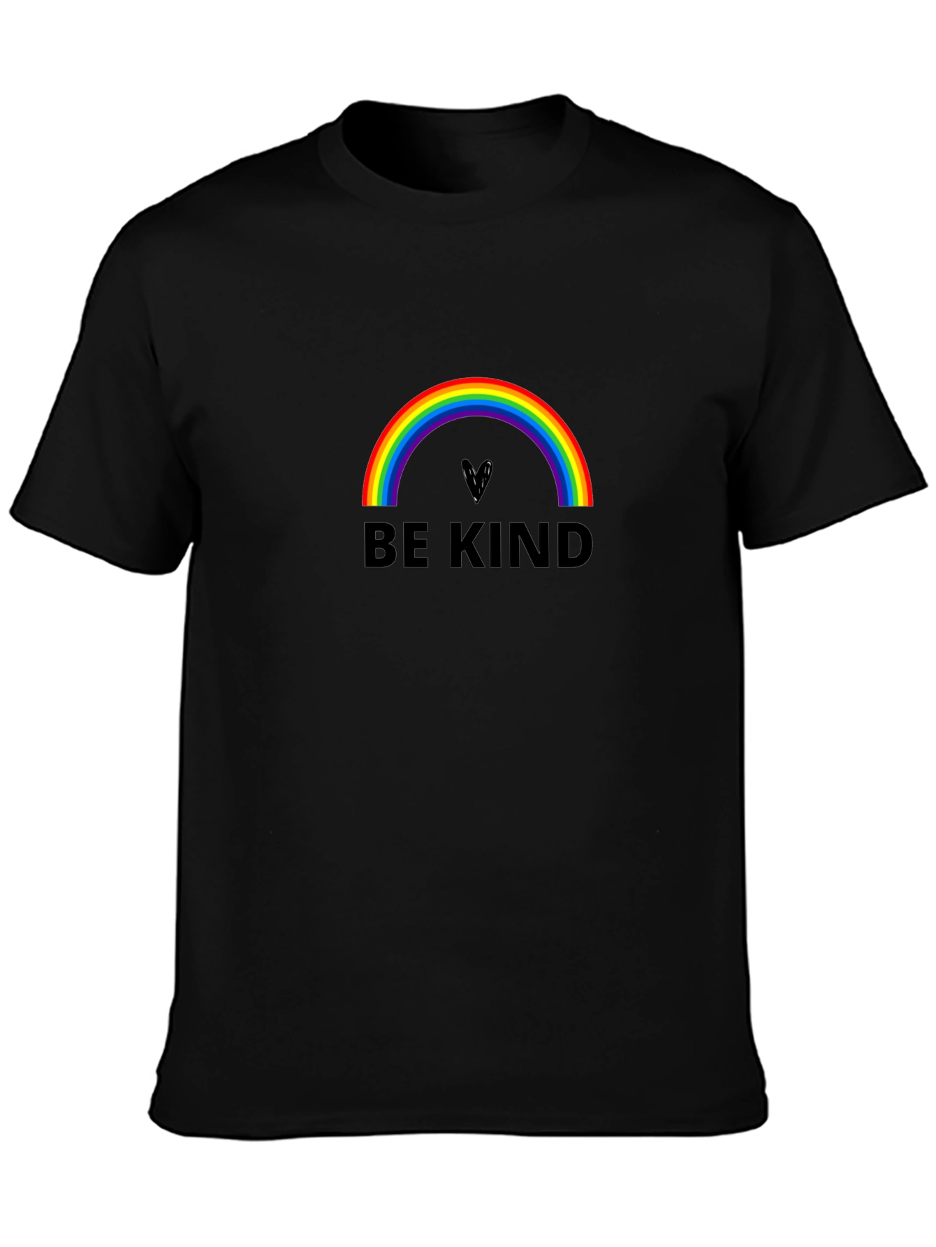 Be Kind Rainbow Graphic Tee - Black