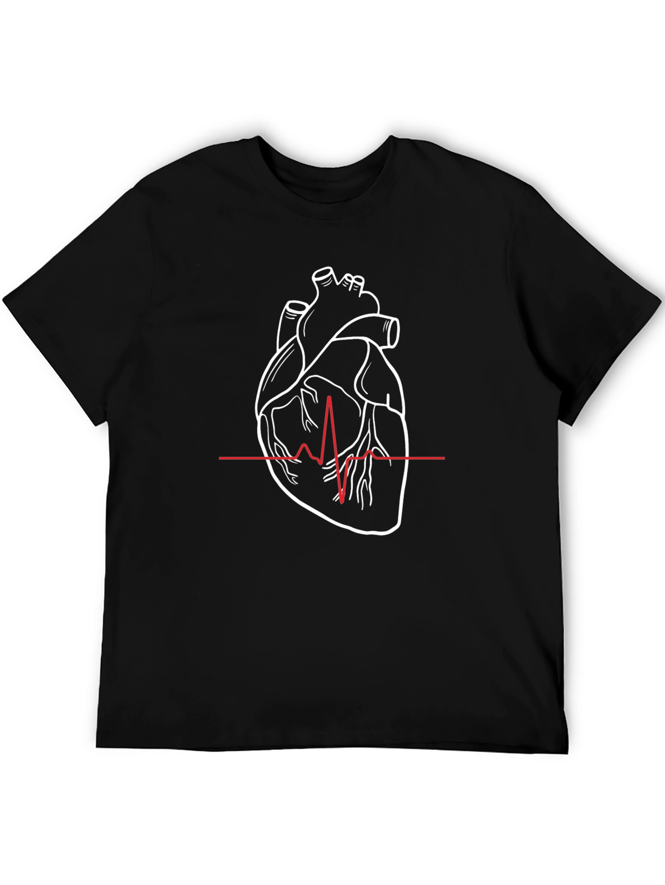 Anatomical Heartbeat T-Shirt - Black