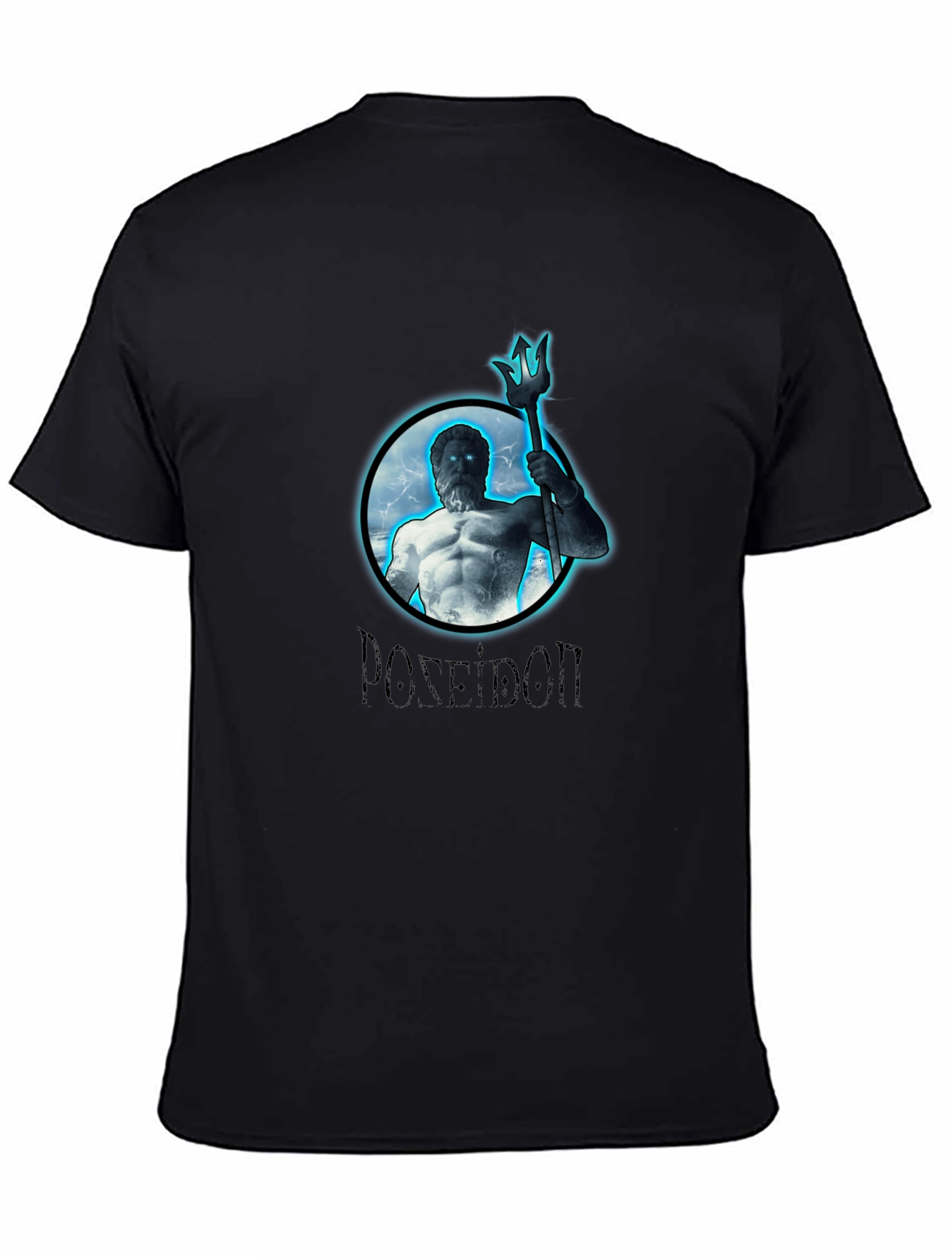 Poseidon Graphic Print Black T-Shirt