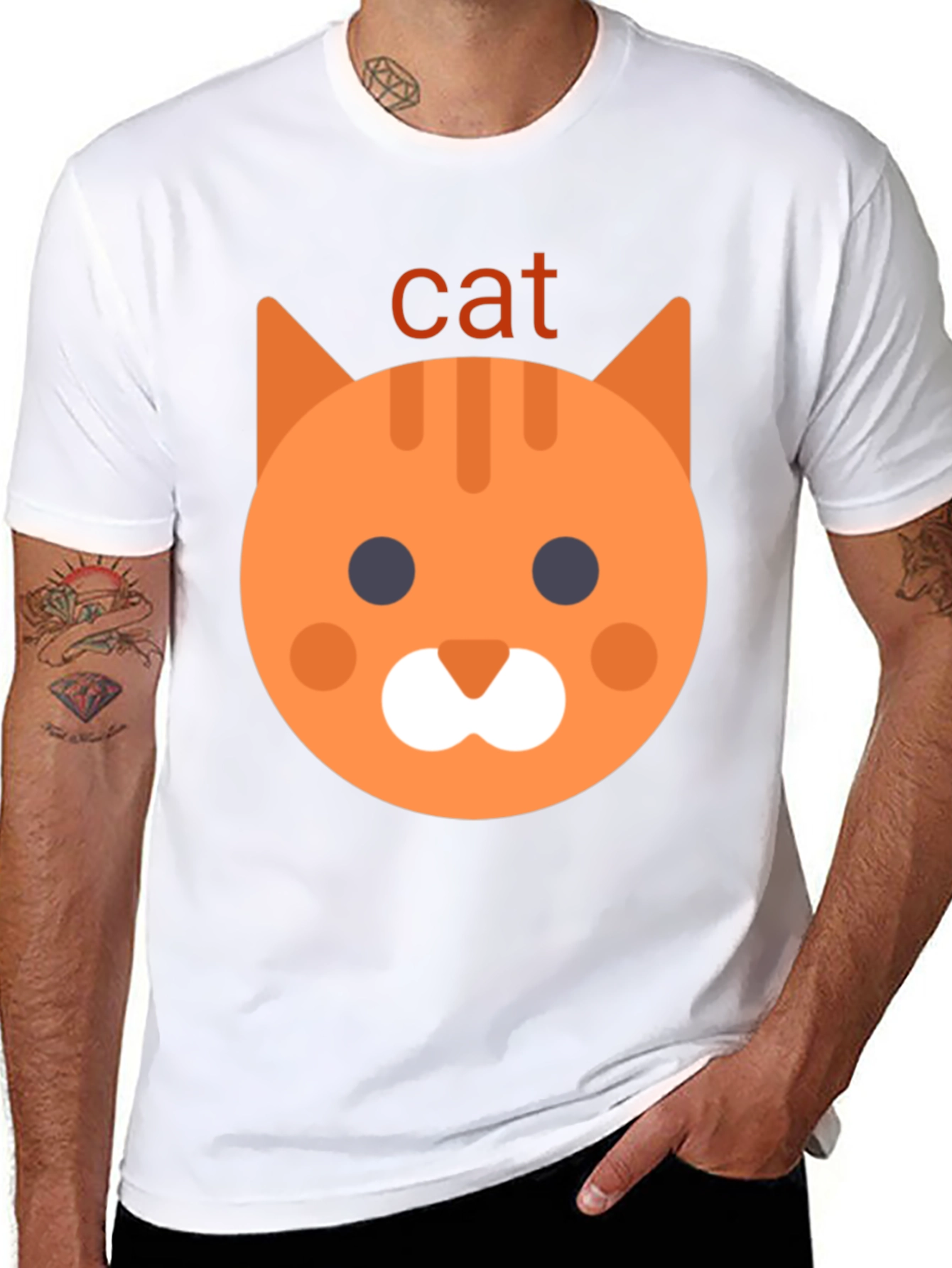 Cat Emoji Graphic Tee - Black Unisex T-Shirt