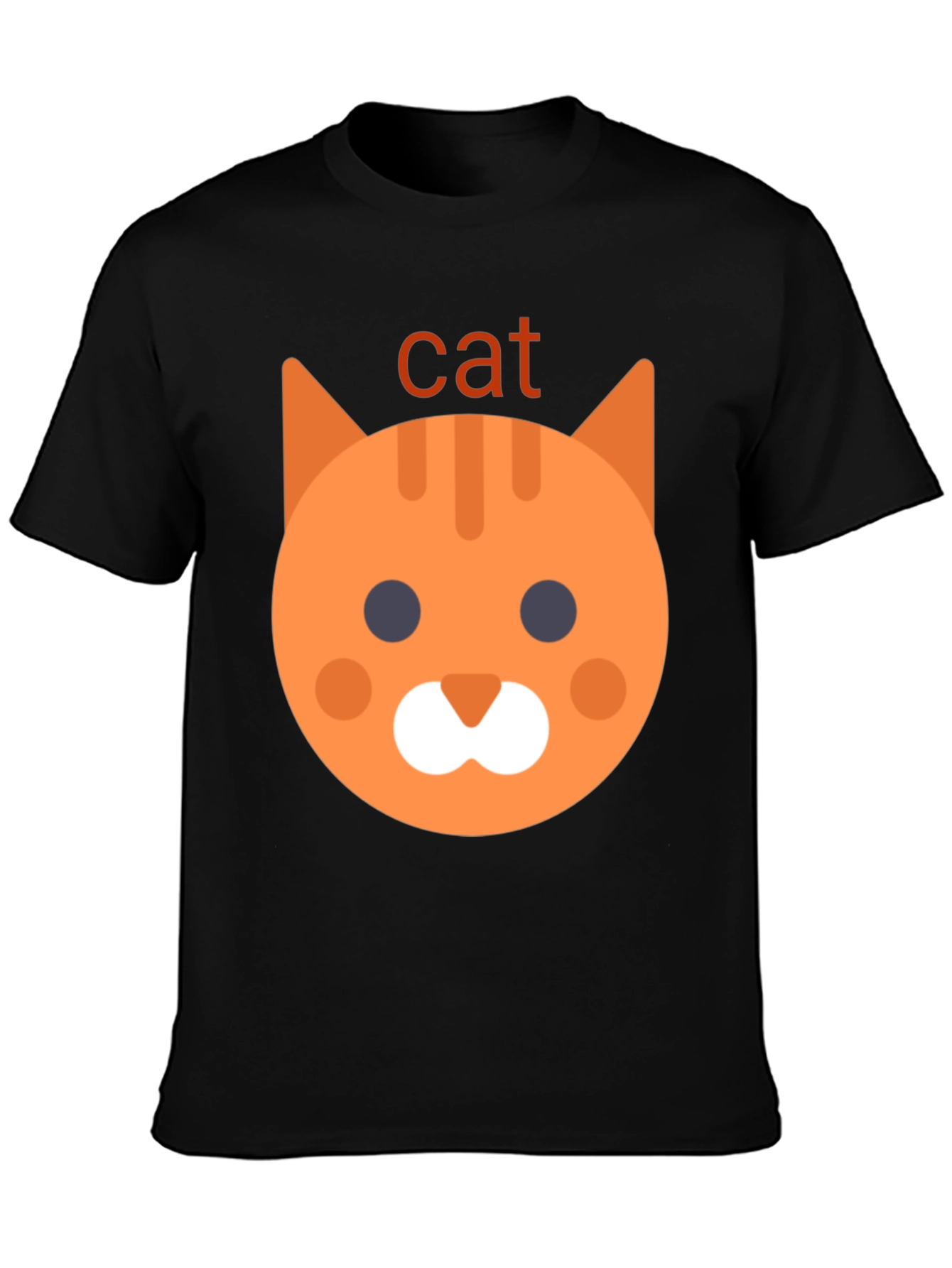 Cat Emoji Graphic Tee - Black Unisex T-Shirt