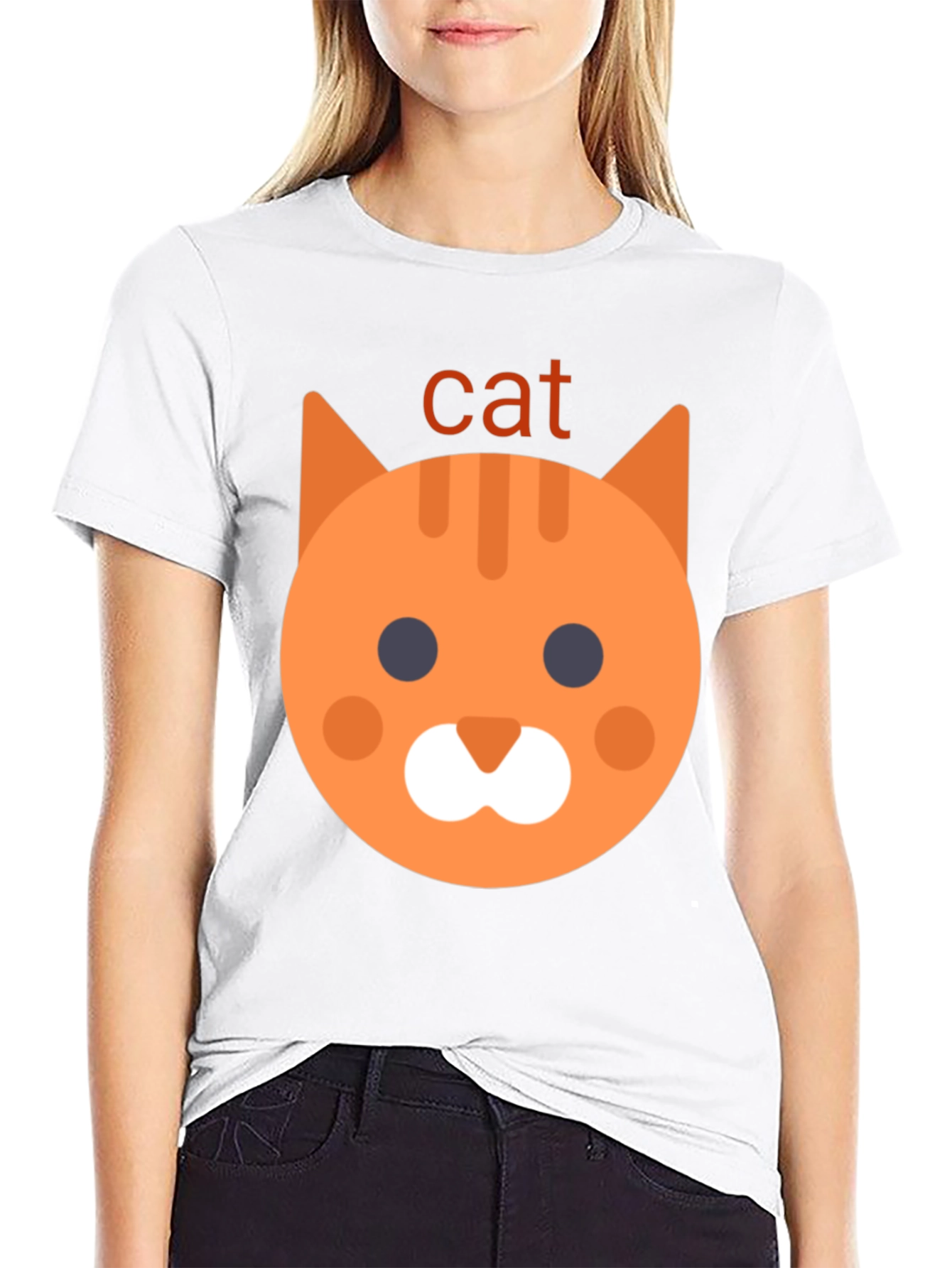Cat Emoji Graphic Tee - Black Unisex T-Shirt