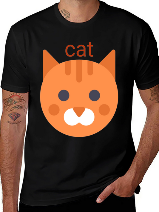 Cat Emoji Graphic Tee - Black Unisex T-Shirt