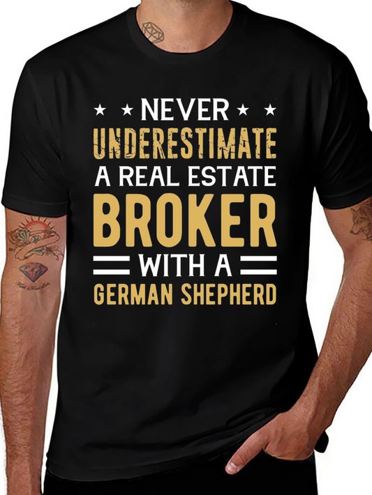 Real Estate Broker German Shepherd Graphic T-Shirt
