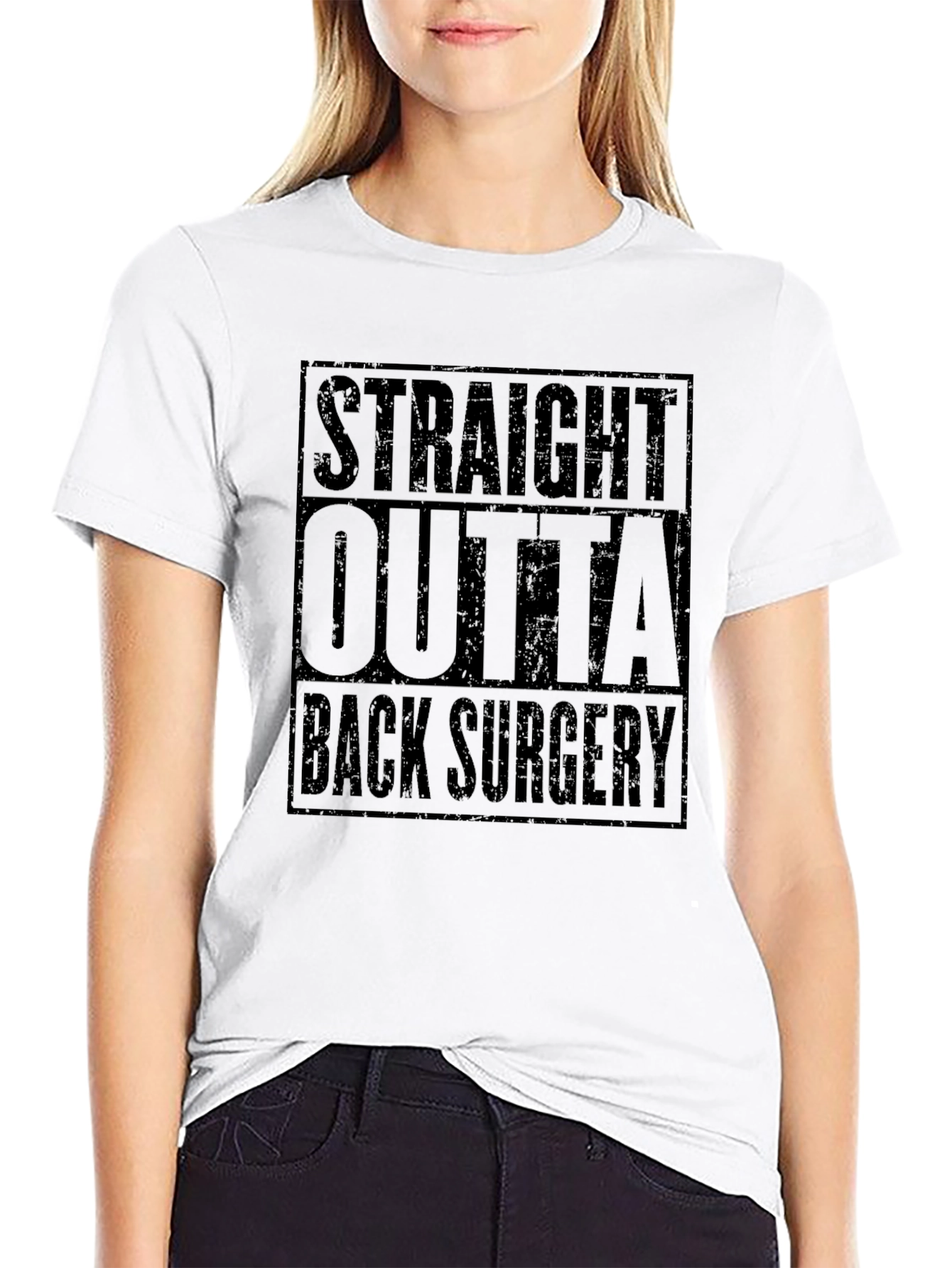 Straight Outta Back Surgery Black T-Shirt