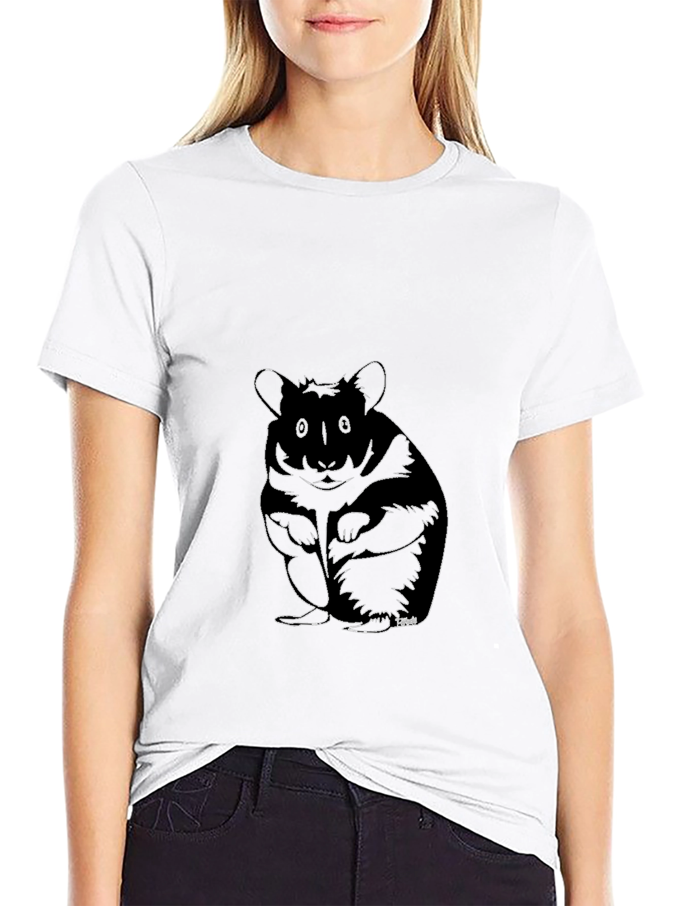 Hamster Outline Graphic Tee - Soft & Stylish