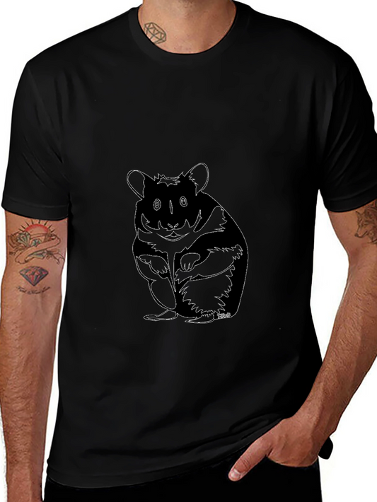 Hamster Outline Graphic Tee - Soft & Stylish