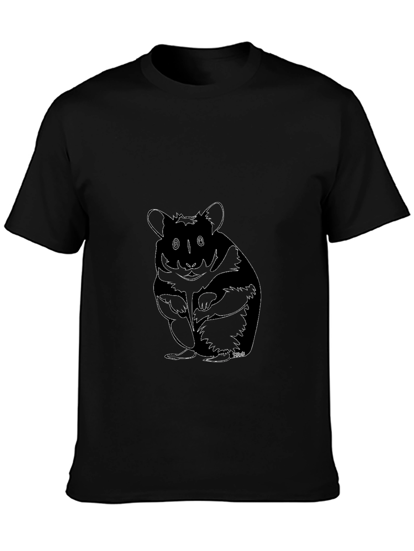 Hamster Outline Graphic Tee - Soft & Stylish
