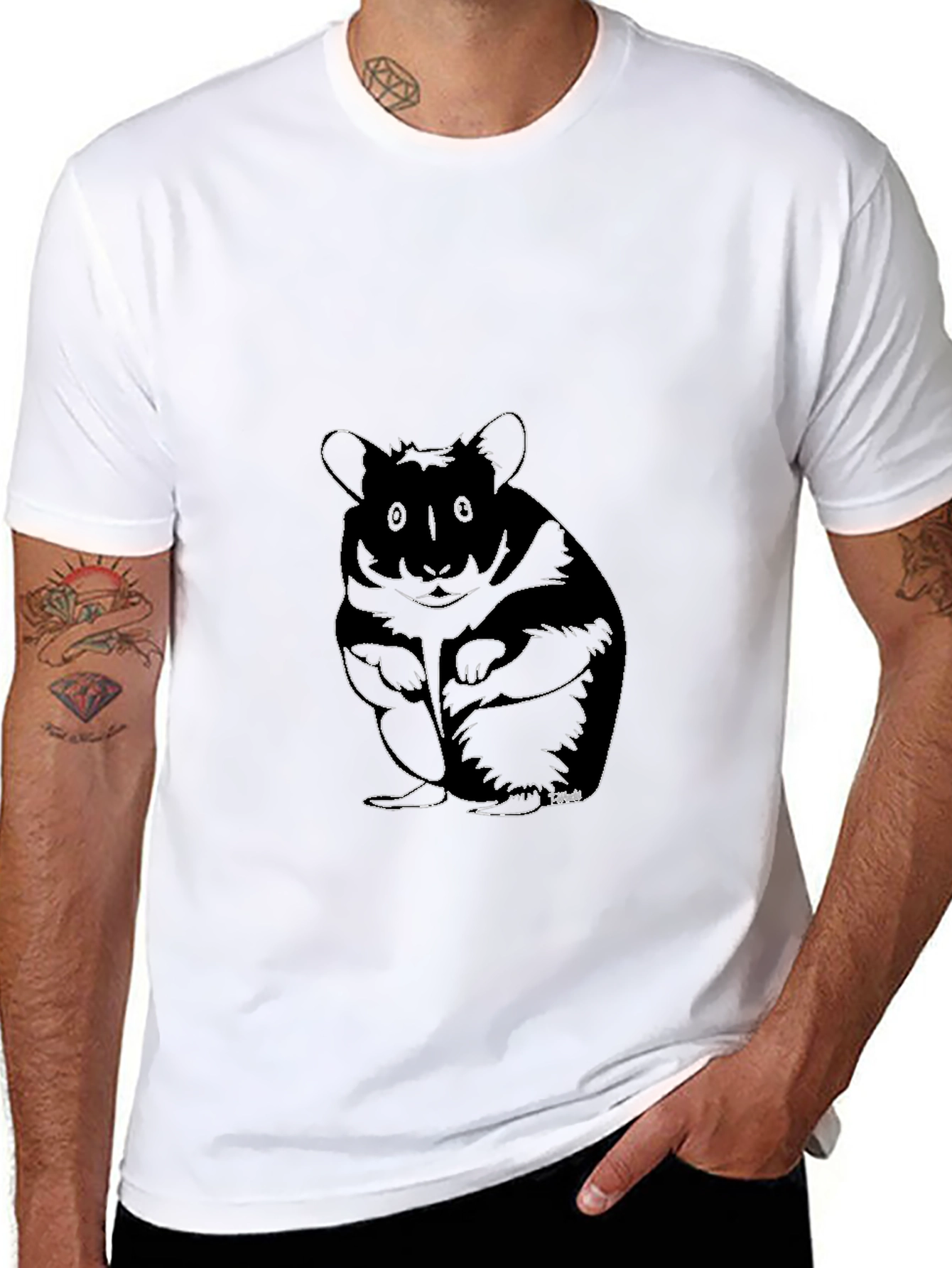 Hamster Outline Graphic Tee - Soft & Stylish