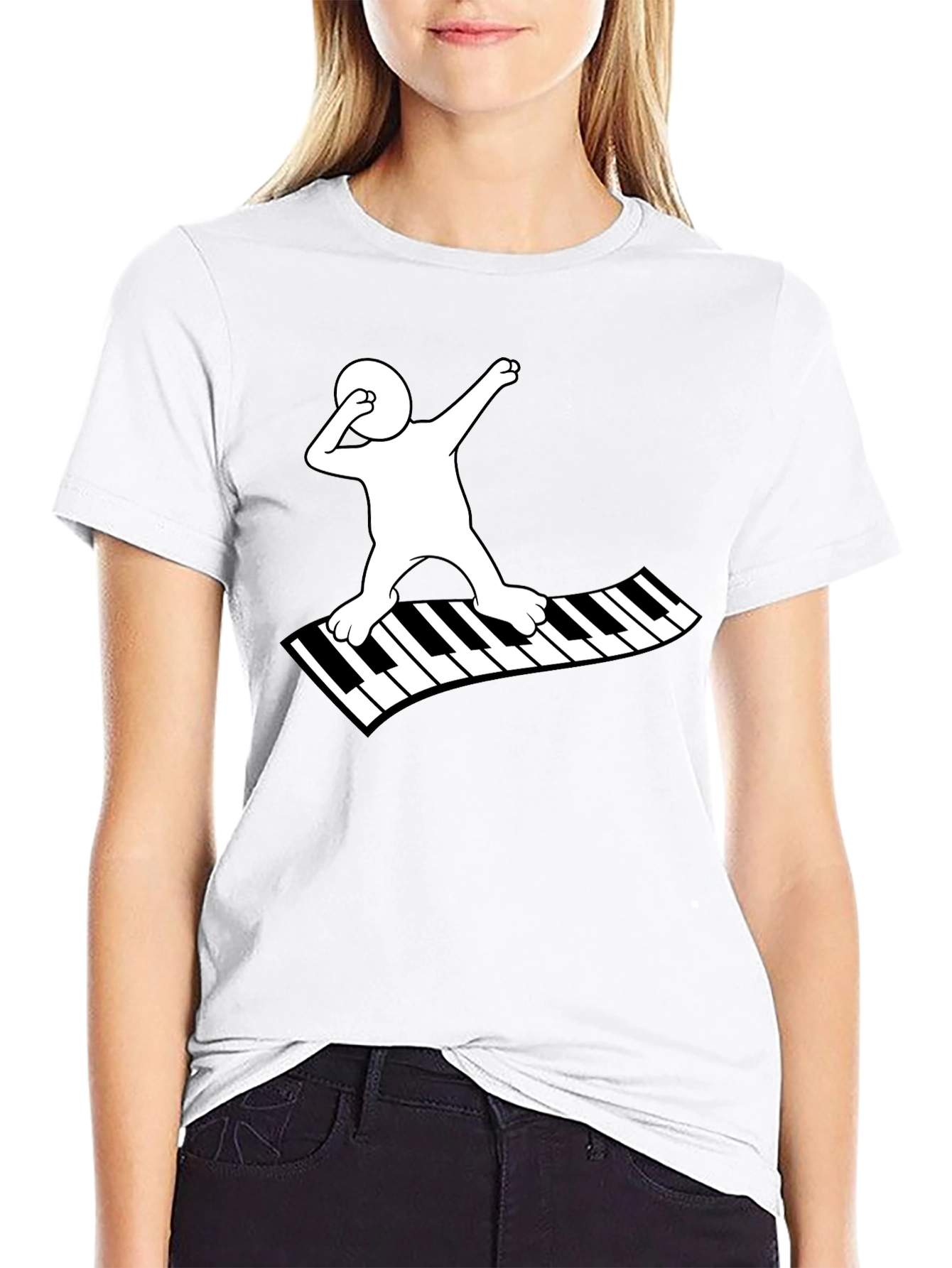 Piano Dab Black Graphic Tee Shirt